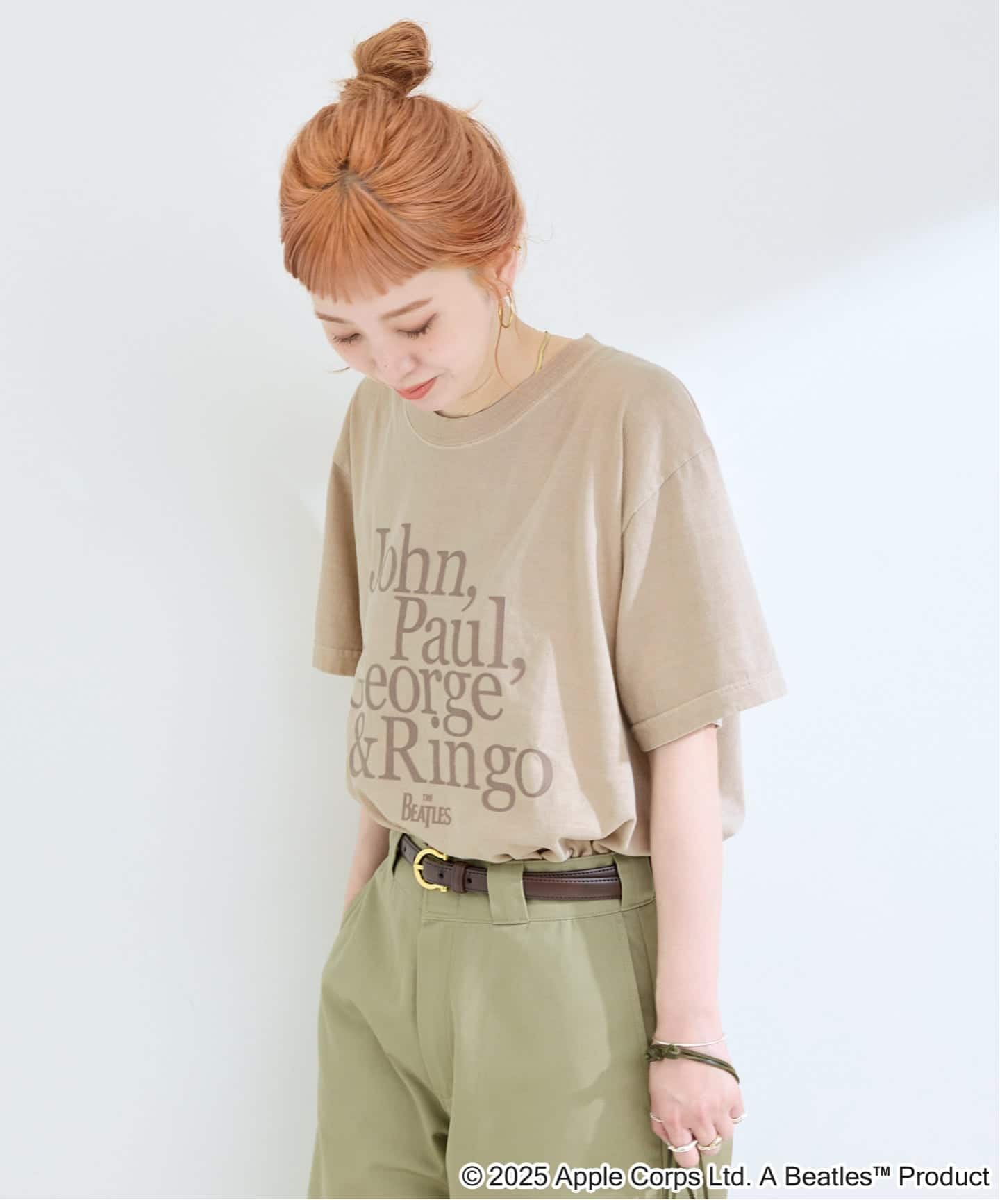 グッドロックスピード　ビートルズ Tシャツ　ベージュ GOOD ROCK SPEED / グッドロックスピード】THE BEATLES ロゴTEE