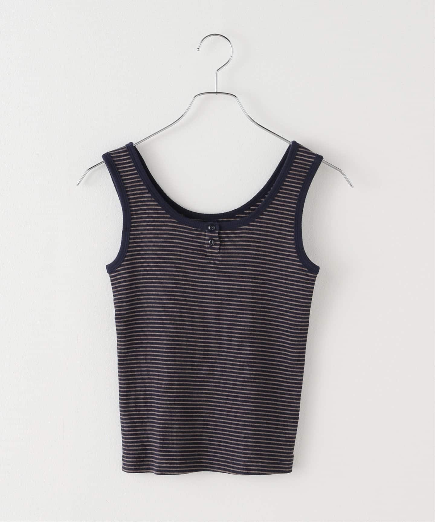 Deuxieme Classe W COTTON タンクトップ ブラック Healthknit / ヘルスニット TUBULAR 2WAY TANKTOP（タンクトップ