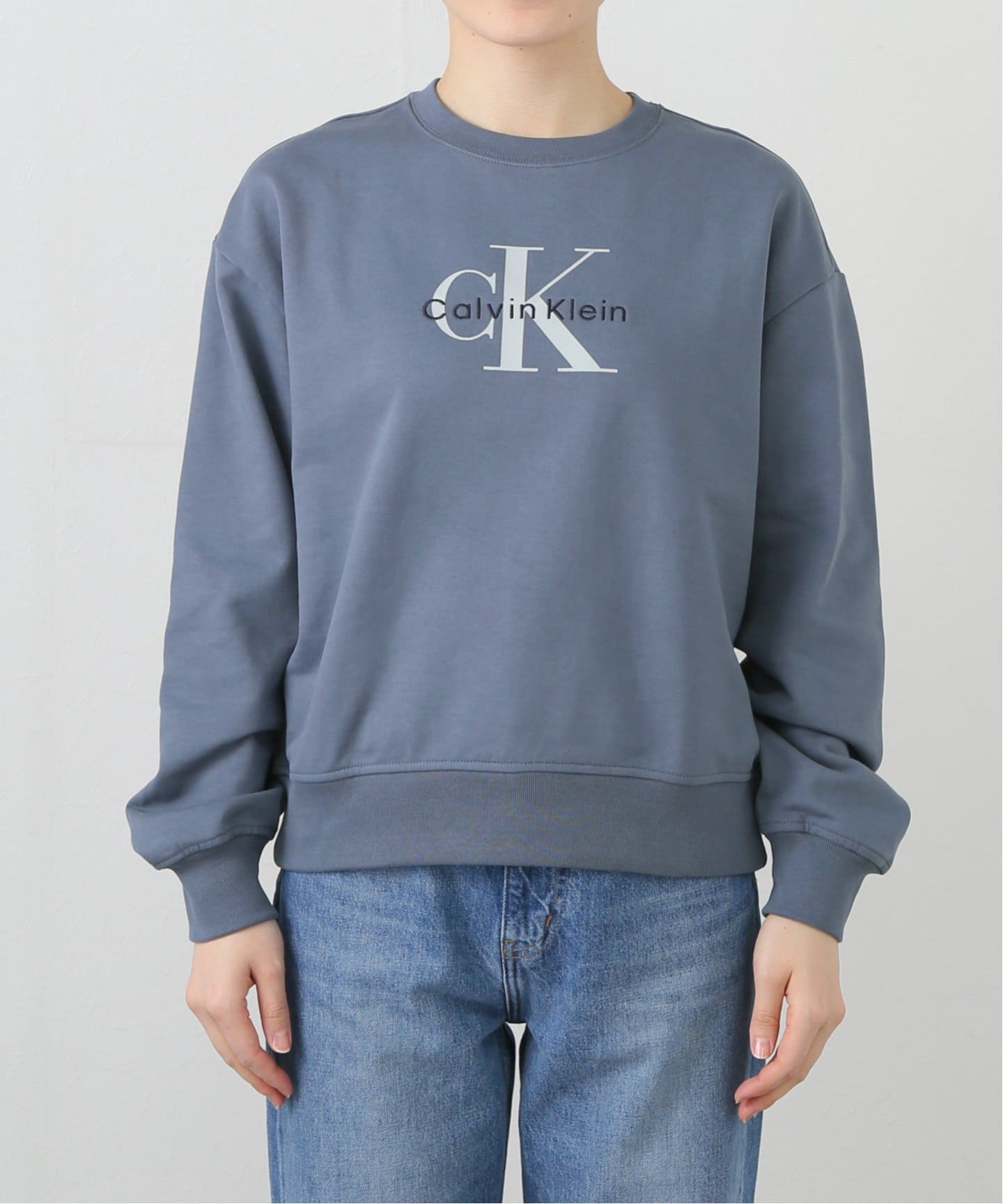 tシャツ   /カルバン クライン MONOLOGO FRENCH TERRY RLXD CREW レディース Calvin Klein /カルバン クライン MONOLOGO FRENCH TERRY RLXD