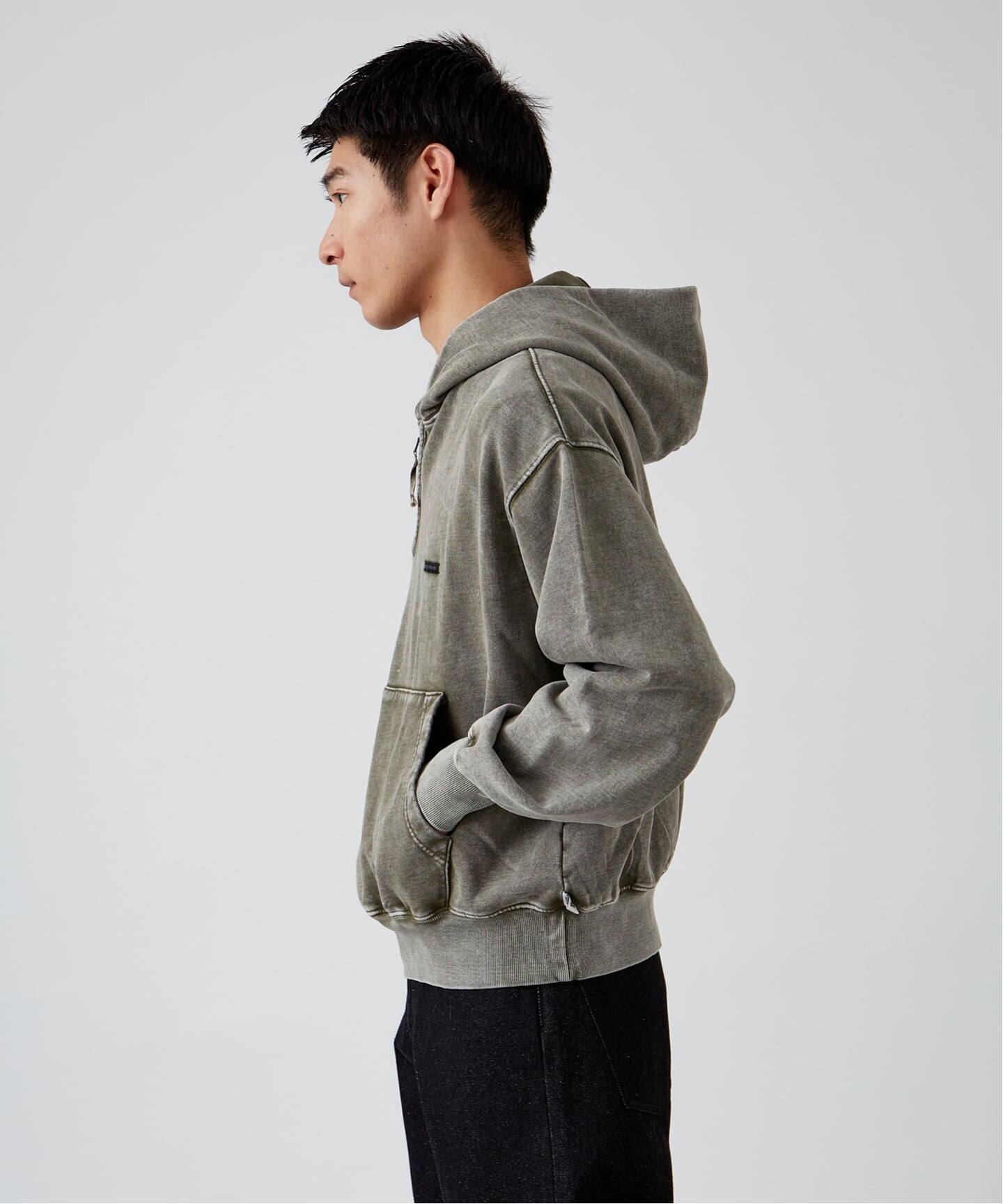 ANTS & ELEPHANTS】フェード加工 ハーフジップパーカー（パーカー