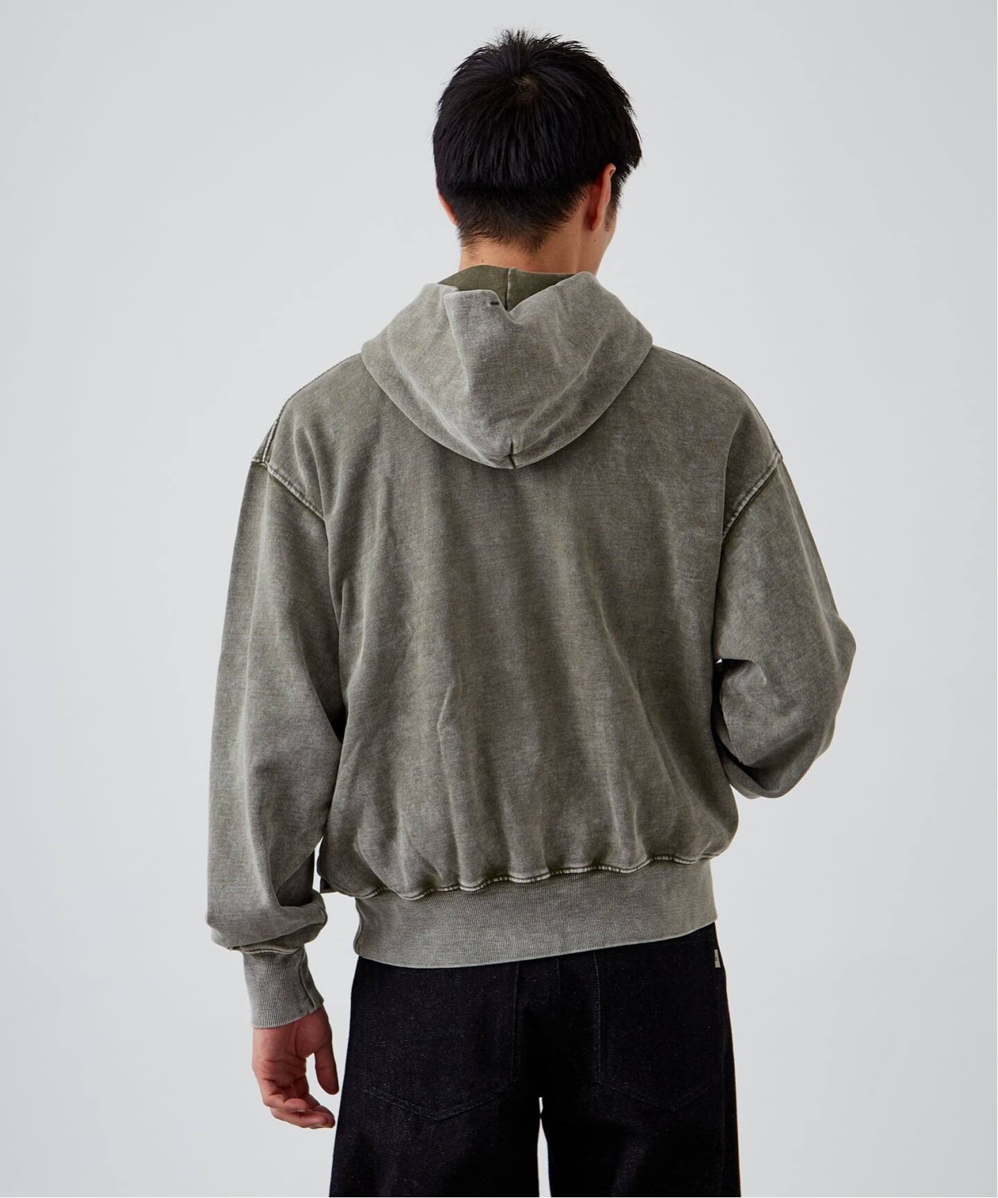 ANTS & ELEPHANTS】フェード加工 ハーフジップパーカー（パーカー