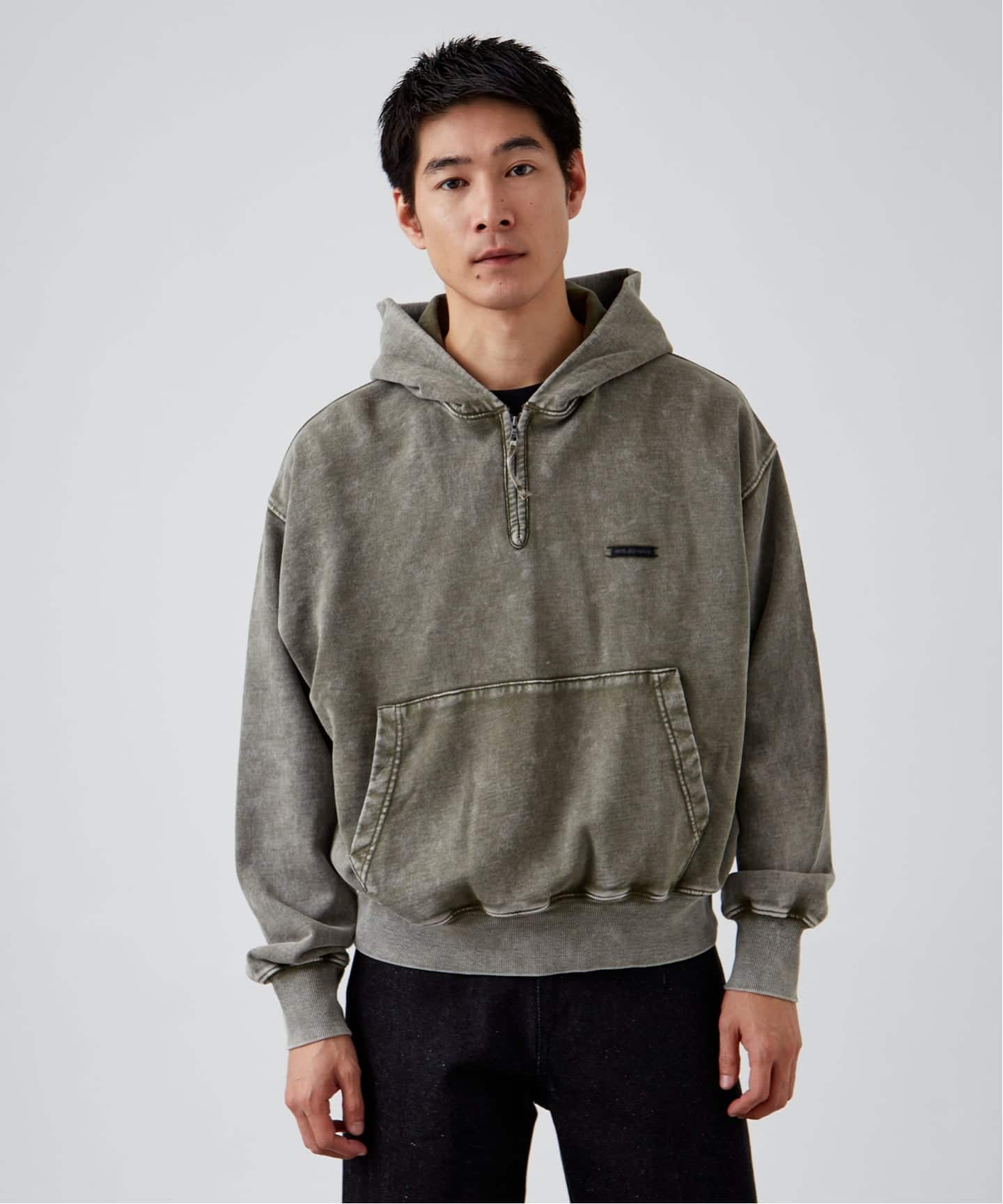 ANTS & ELEPHANTS】フェード加工 ハーフジップパーカー（パーカー