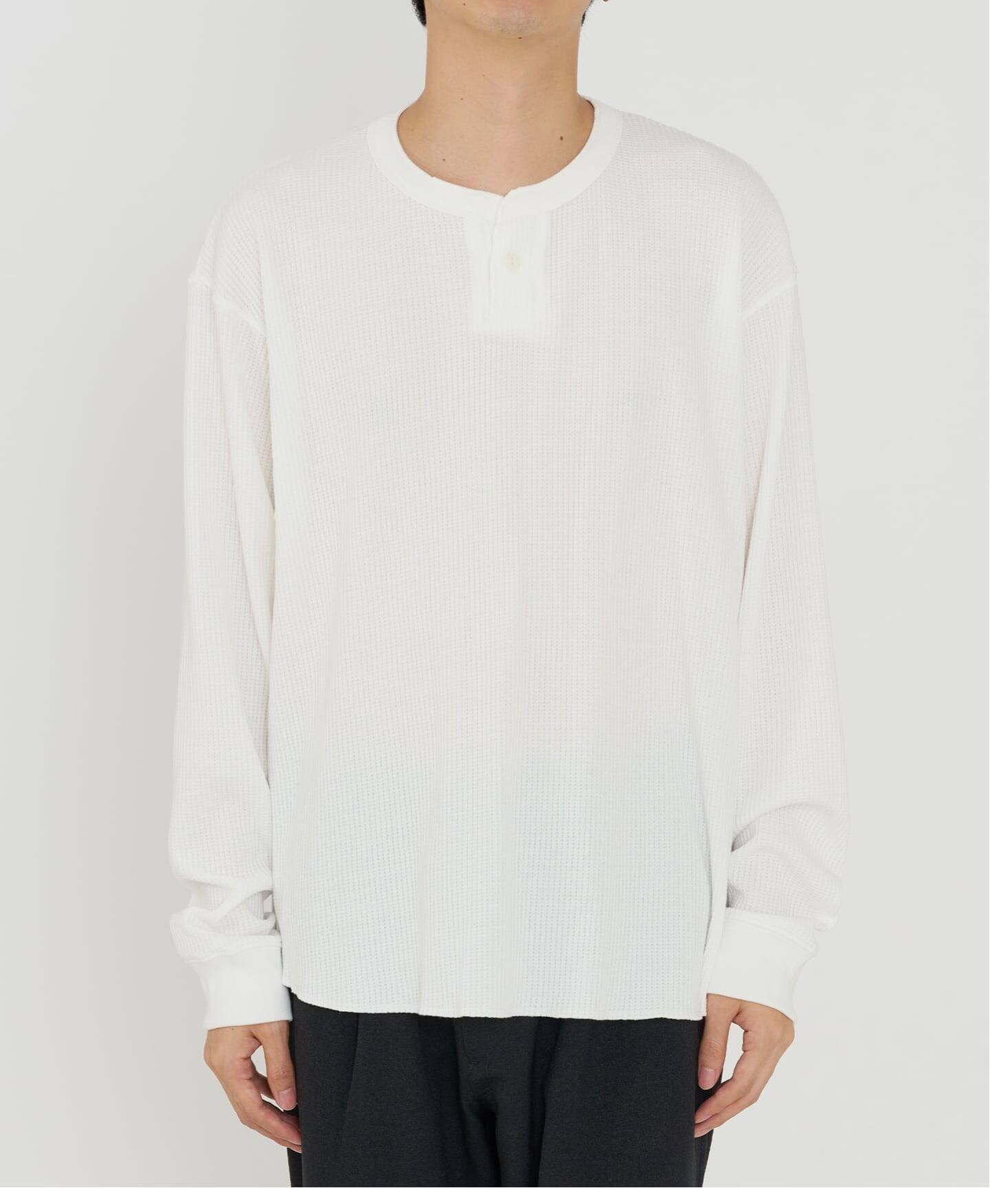 ANTS & ELEPHANTS】ワッフル ヘンリーネック ロングスリーブT