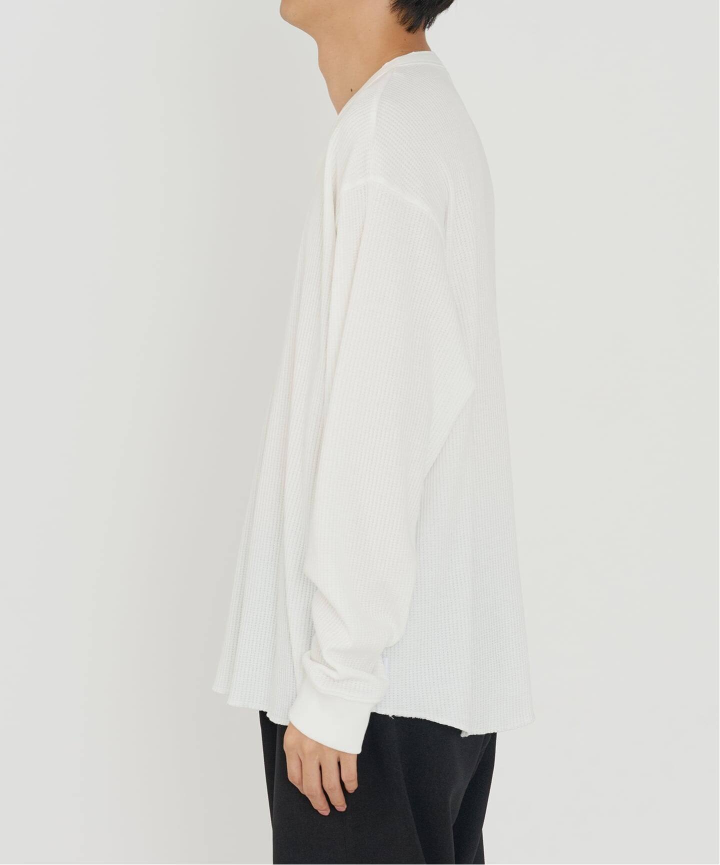 ANTS & ELEPHANTS】ワッフル ヘンリーネック ロングスリーブT