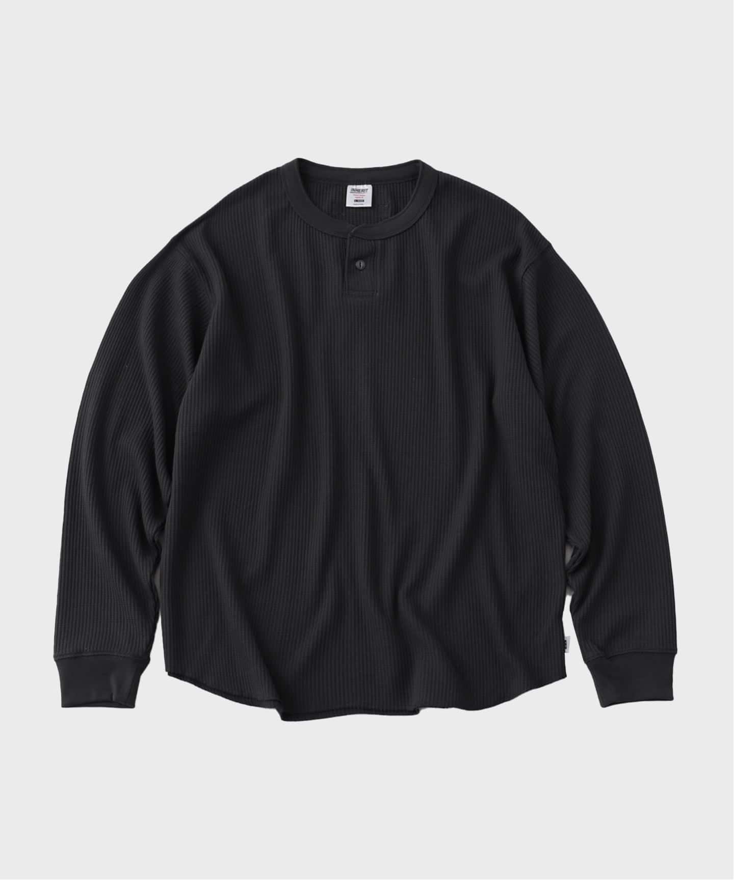 【ANTS & ELEPHANTS】ワッフル ヘンリーネック ロングスリーブTシャツ