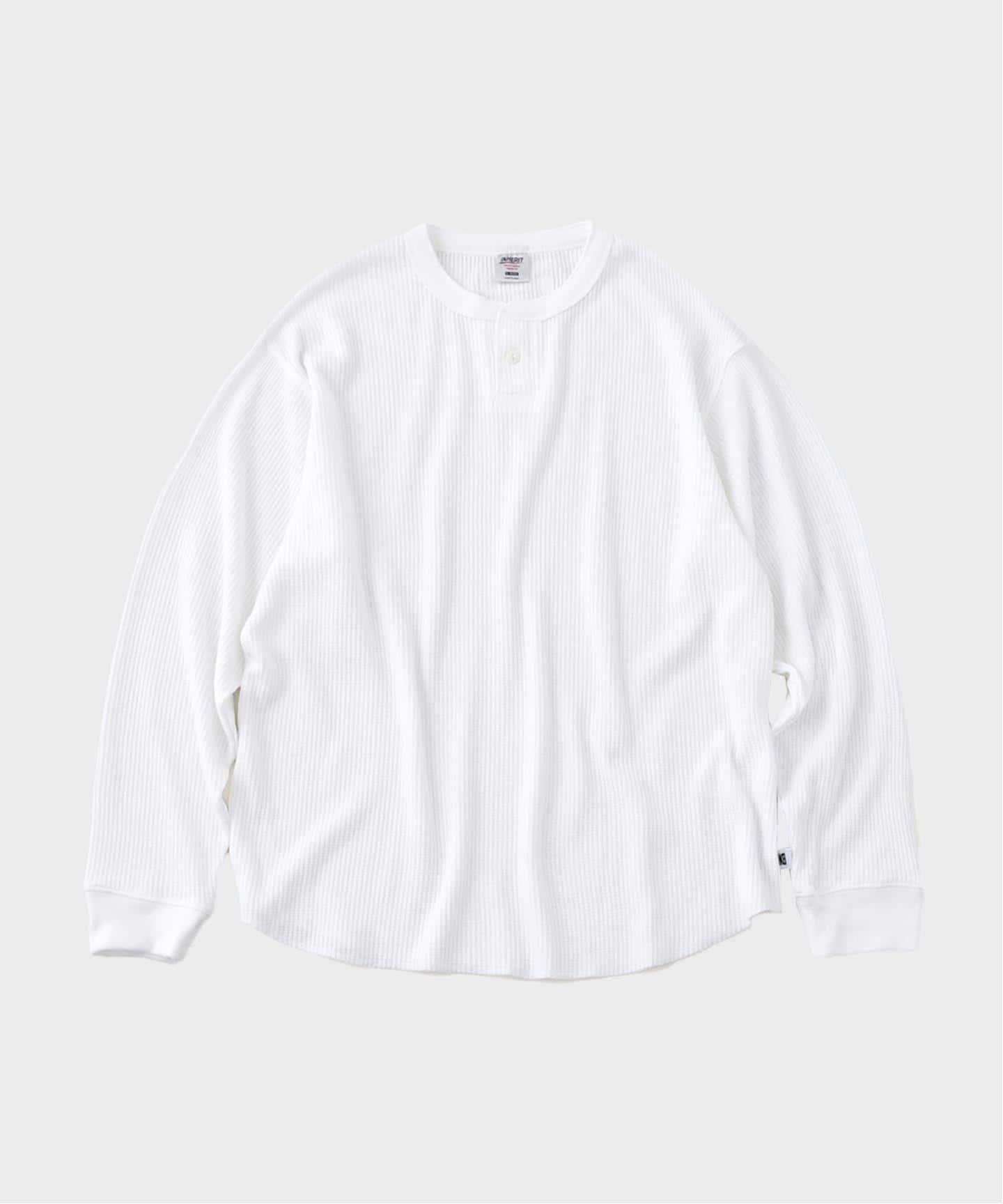 【ANTS & ELEPHANTS】ワッフル ヘンリーネック ロングスリーブTシャツ
