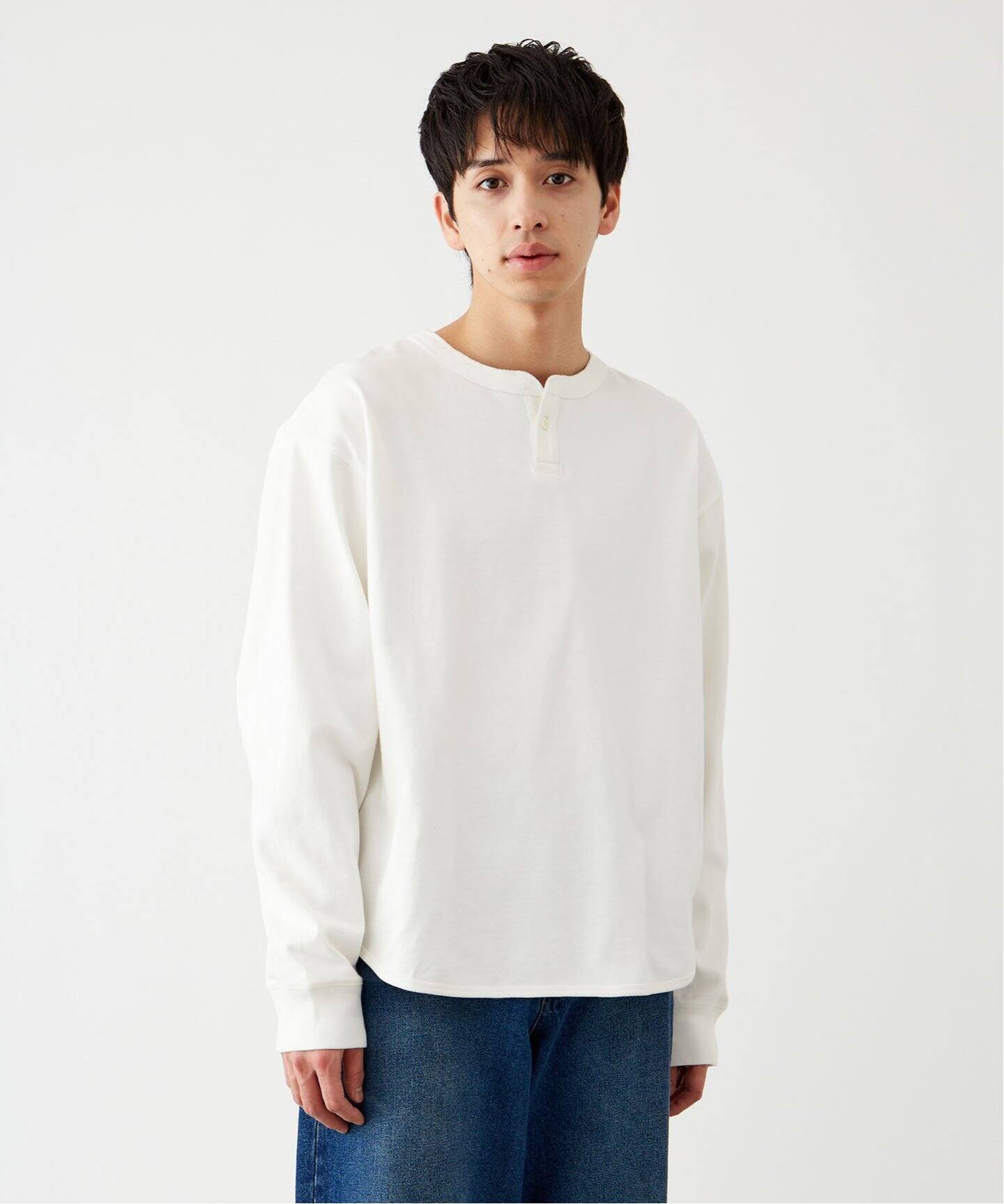 ANTS & ELEPHANTS】ヘンリーネック ロングTシャツ（Tシャツ