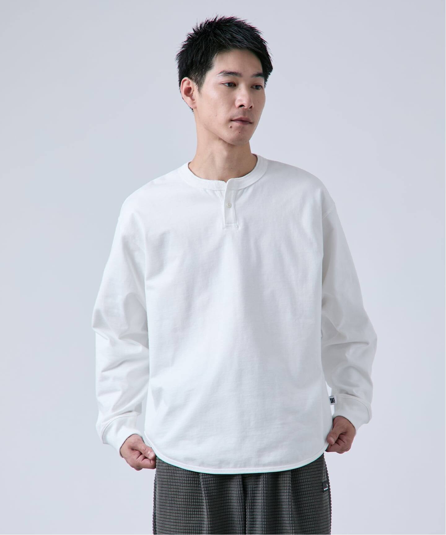 ANTS & ELEPHANTS】ヘンリーネック ロングスリーブTシャツ（Tシャツ