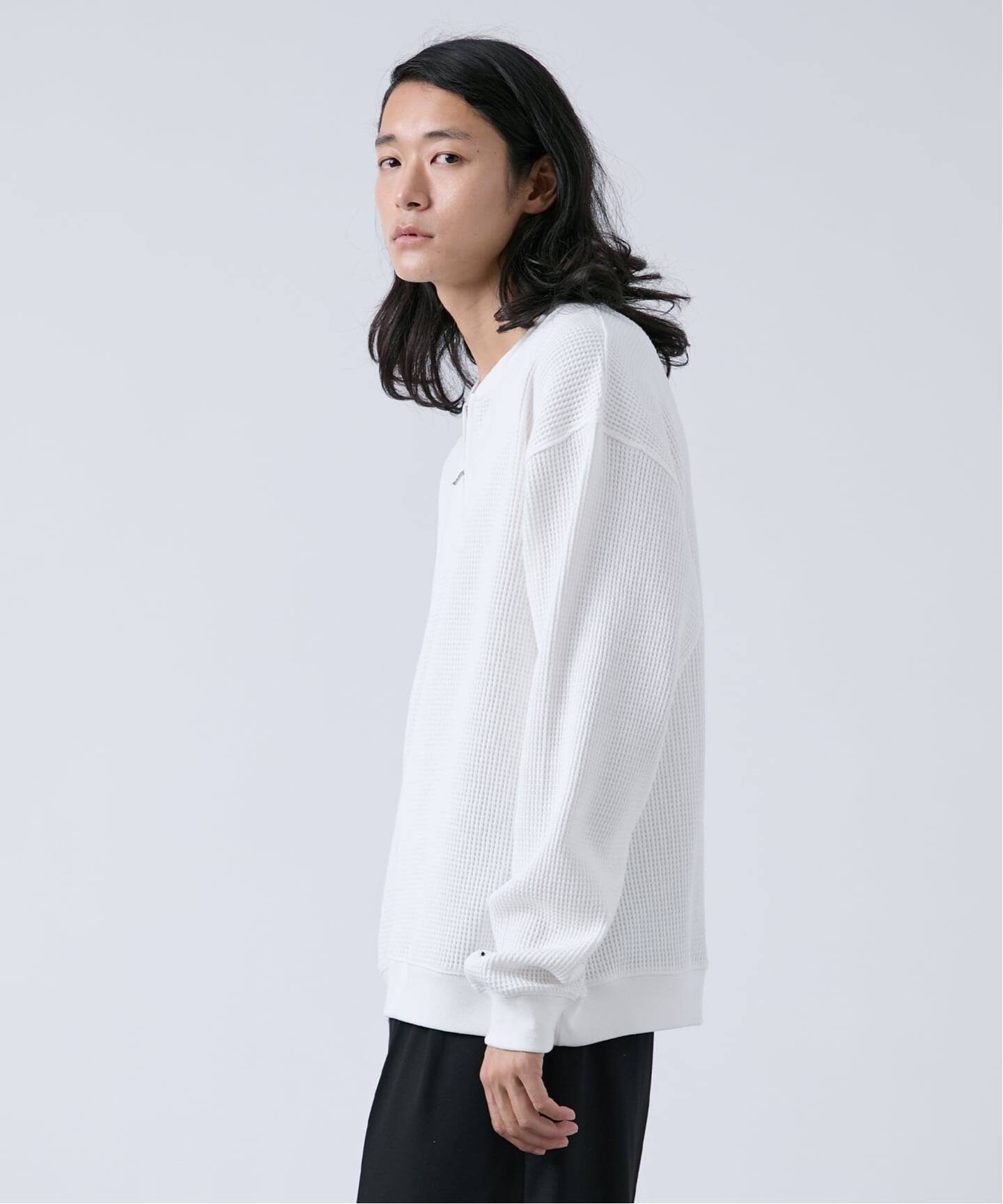 ANTS & ELEPHANTS】ジップ ワッフルヘンリーネックスウェット