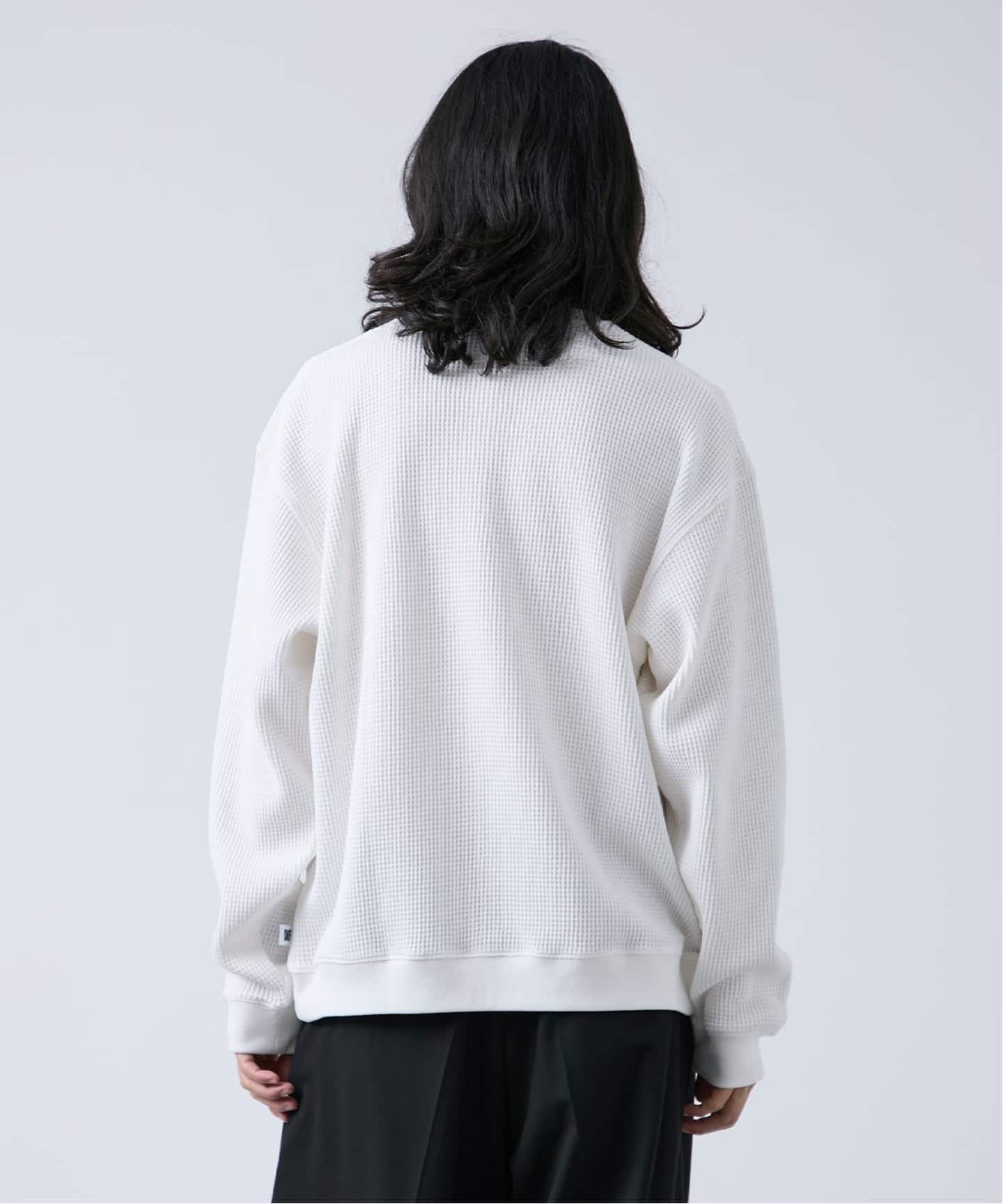 ANTS & ELEPHANTS】ジップ ワッフルヘンリーネックスウェット