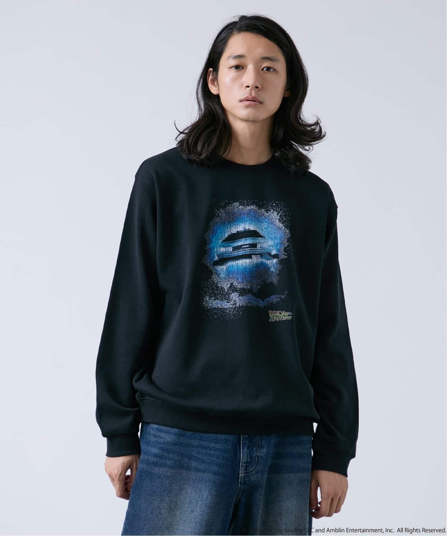 TREASURE スウェット ブラック CALIFORNIA RANCH HOUSE/40th バック・ト・ゥザ・フューチャー