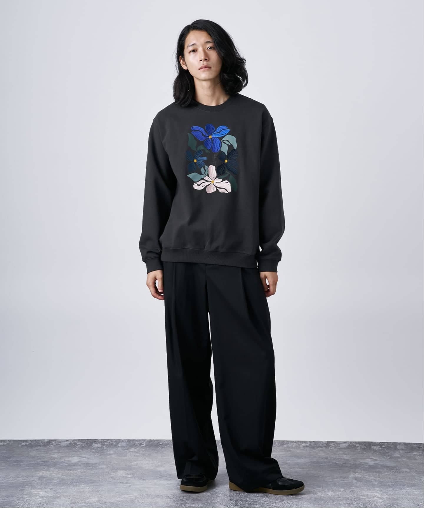 エンブロイダリーバリエーションスウェット NICE エンブロイダリー スウェット レジェンドインク｜アパレル