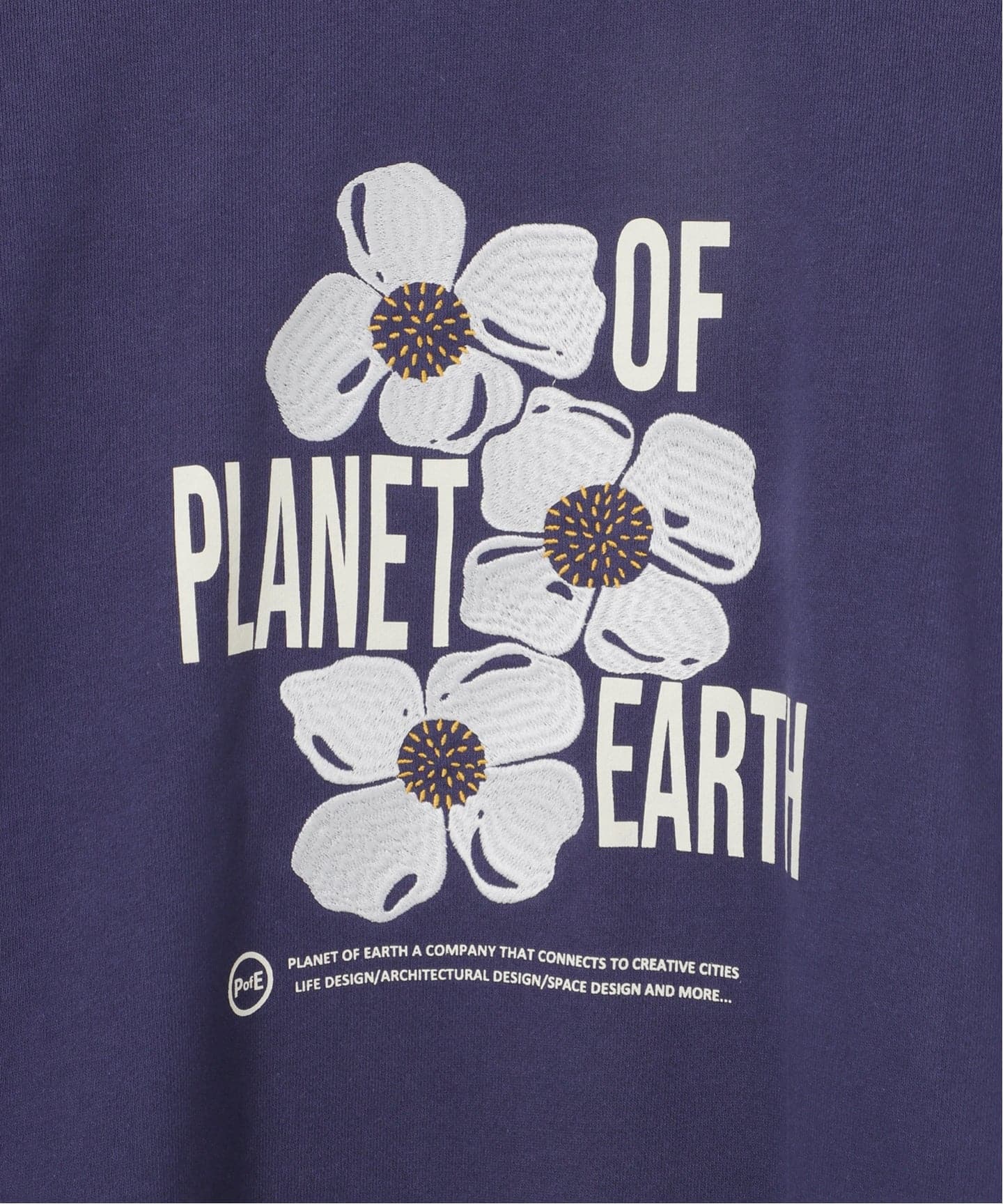 PLANET OF EARTH】 エンブロイダリー フラワースウェット（スウェット
