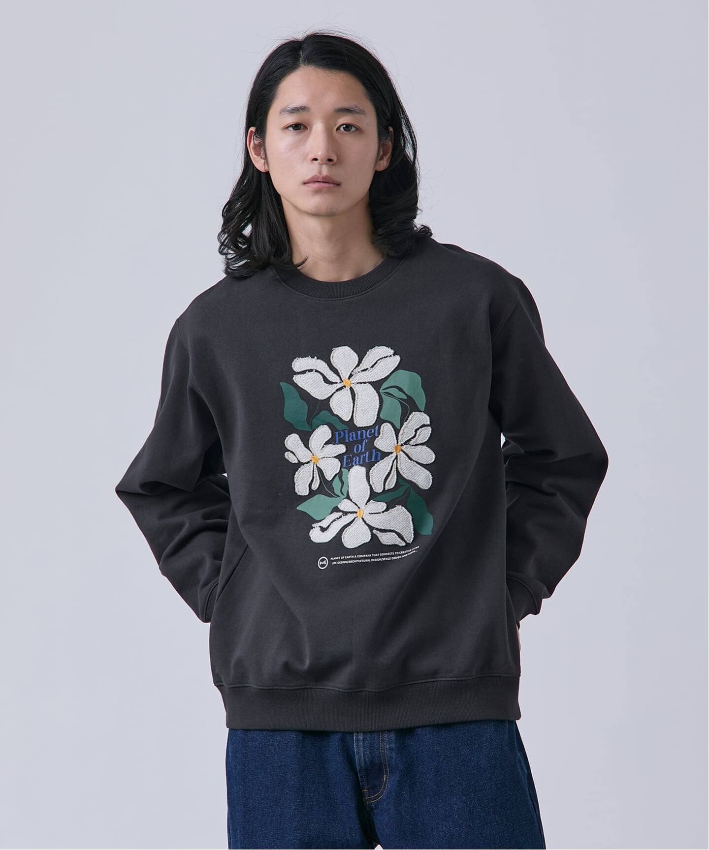 PLANET OF EARTH】 ビッグフラワーエンブロイダリースウェット