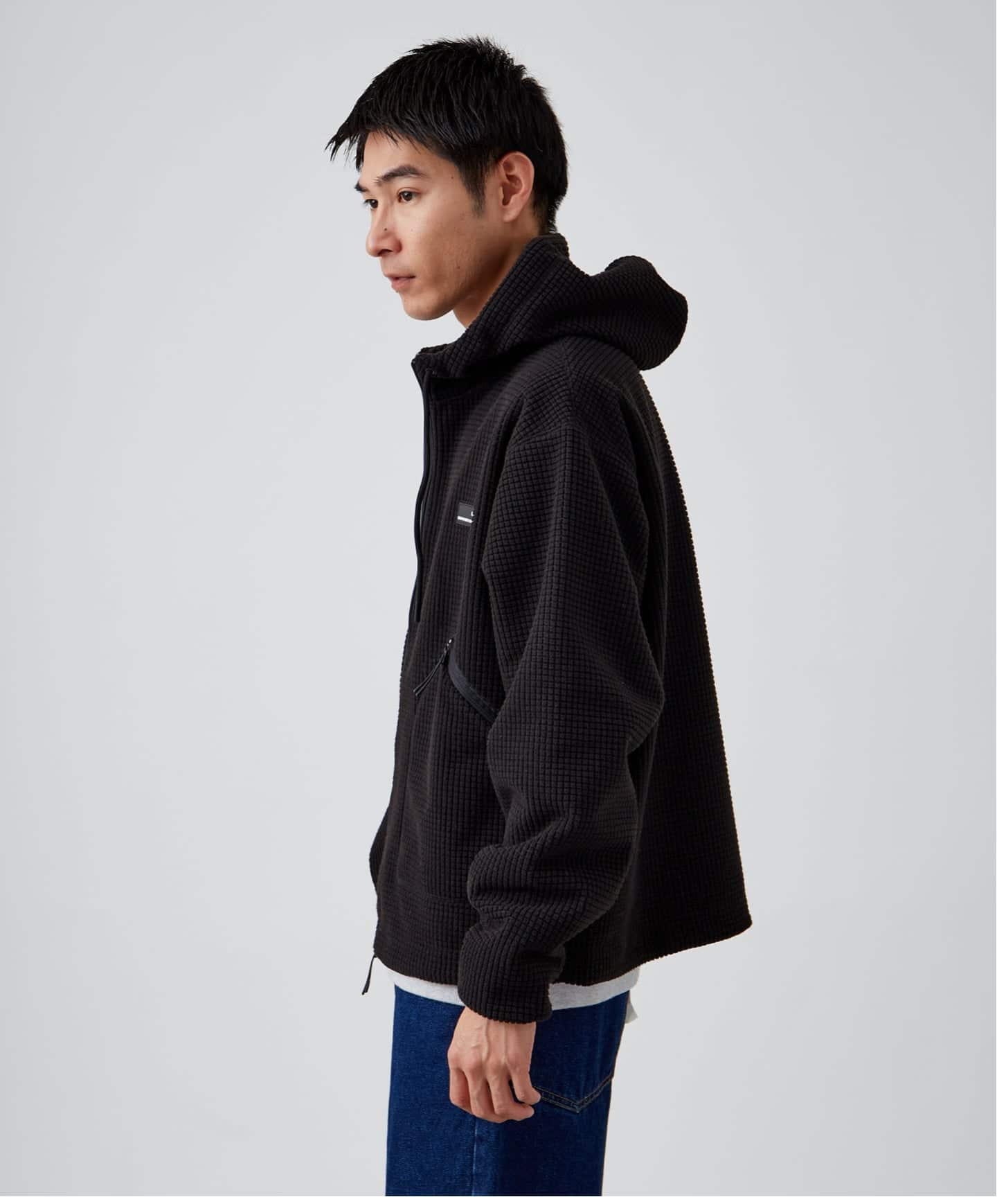  JEANS フリース　ビンテージ 90's～ USA製 MAZMANIA 雪・鹿柄 ジップアップ フリース ジャケット L