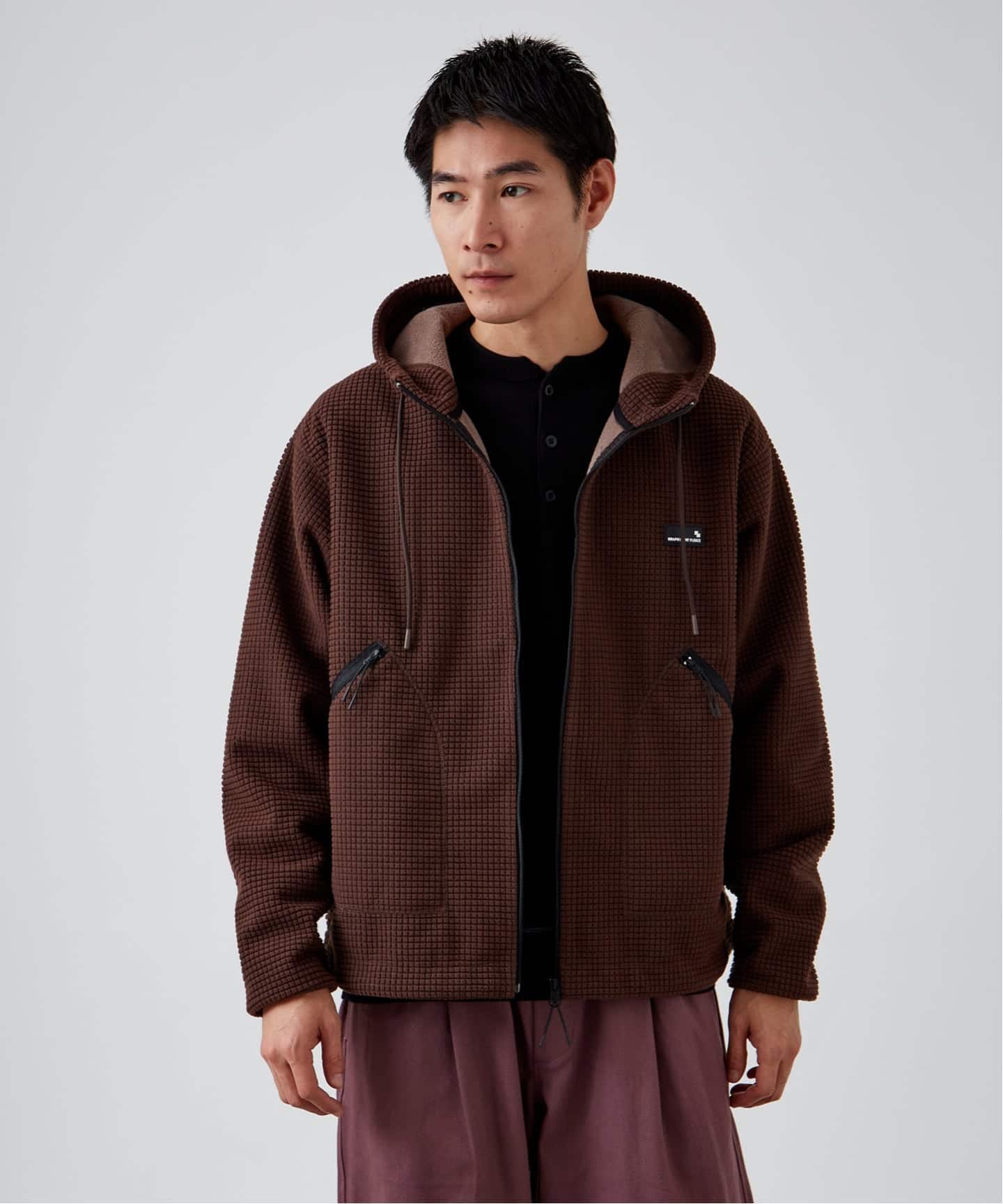 everyoneフリース　ブラウン everyoneフリースブラウン