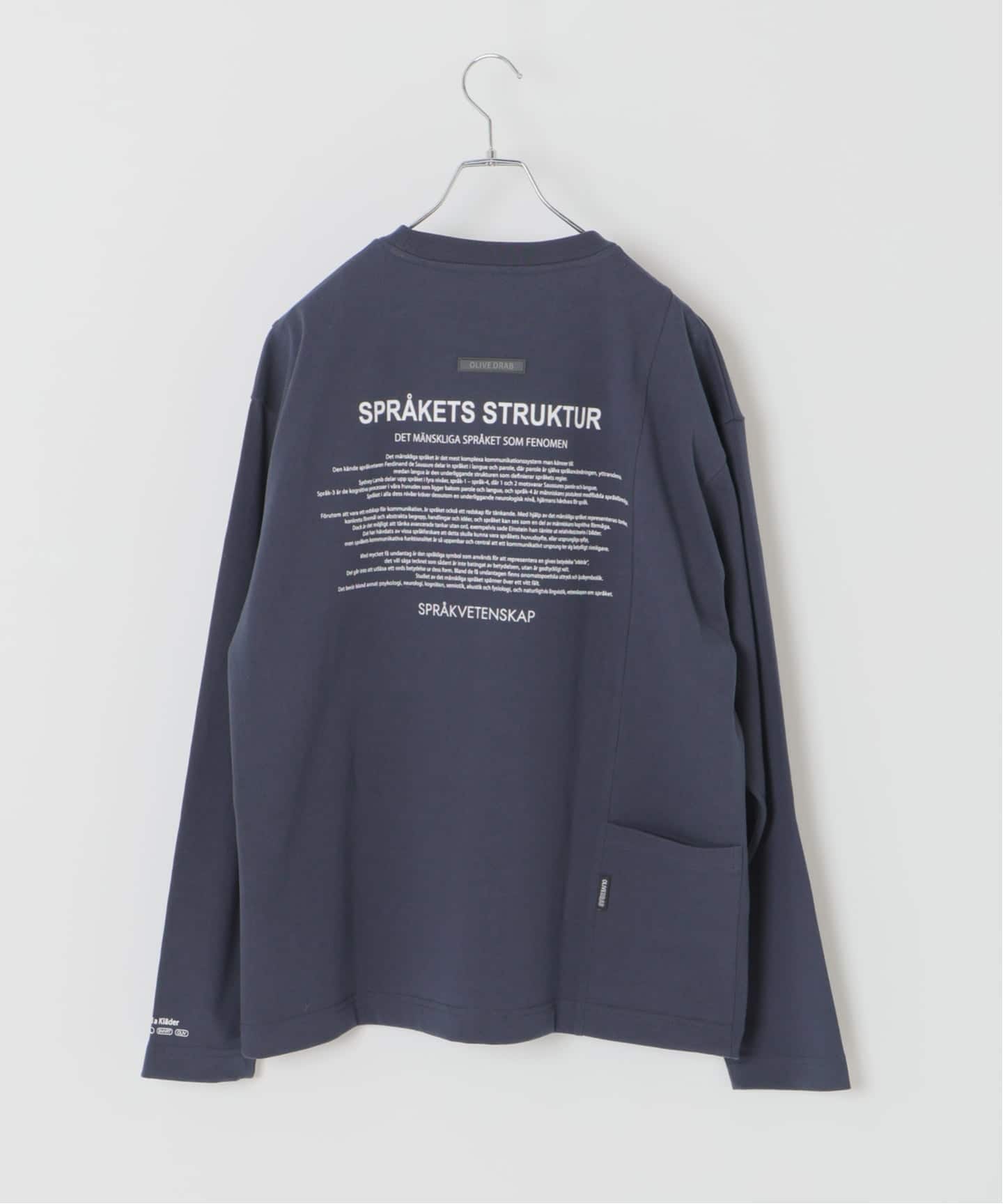 オリーブグリーン 長袖カットソー ポケット付き OLIVEDRAB/オリーブドラブ】キャリーポケット ロングスリーブTEE