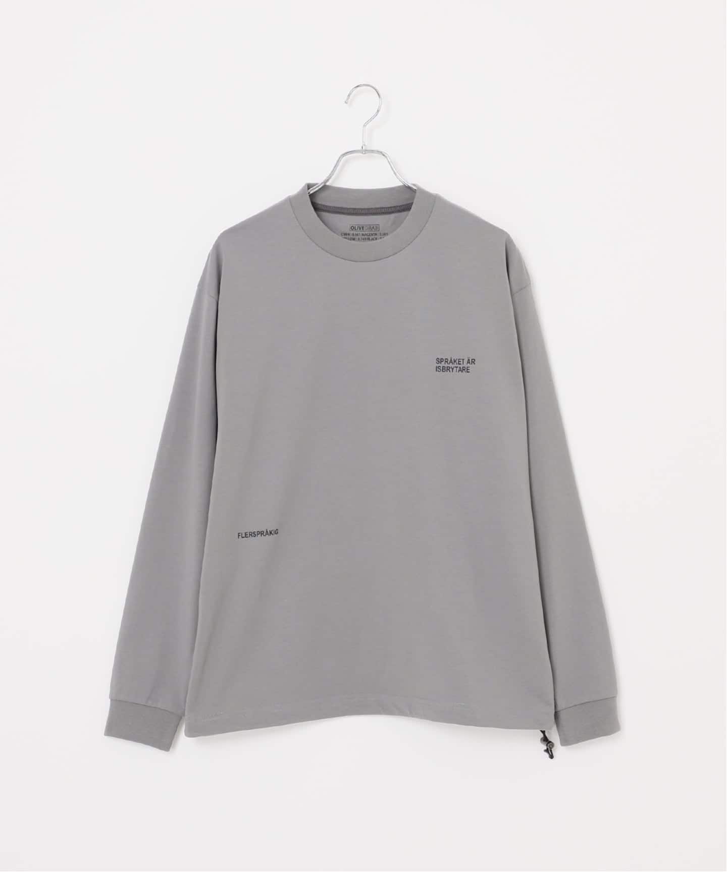 avalone 16aw  クルーネックカットソー　異素材ナイロン　ドローコード avalone 16aw クルーネックカットソー 異素材ナイロン ドローコード
