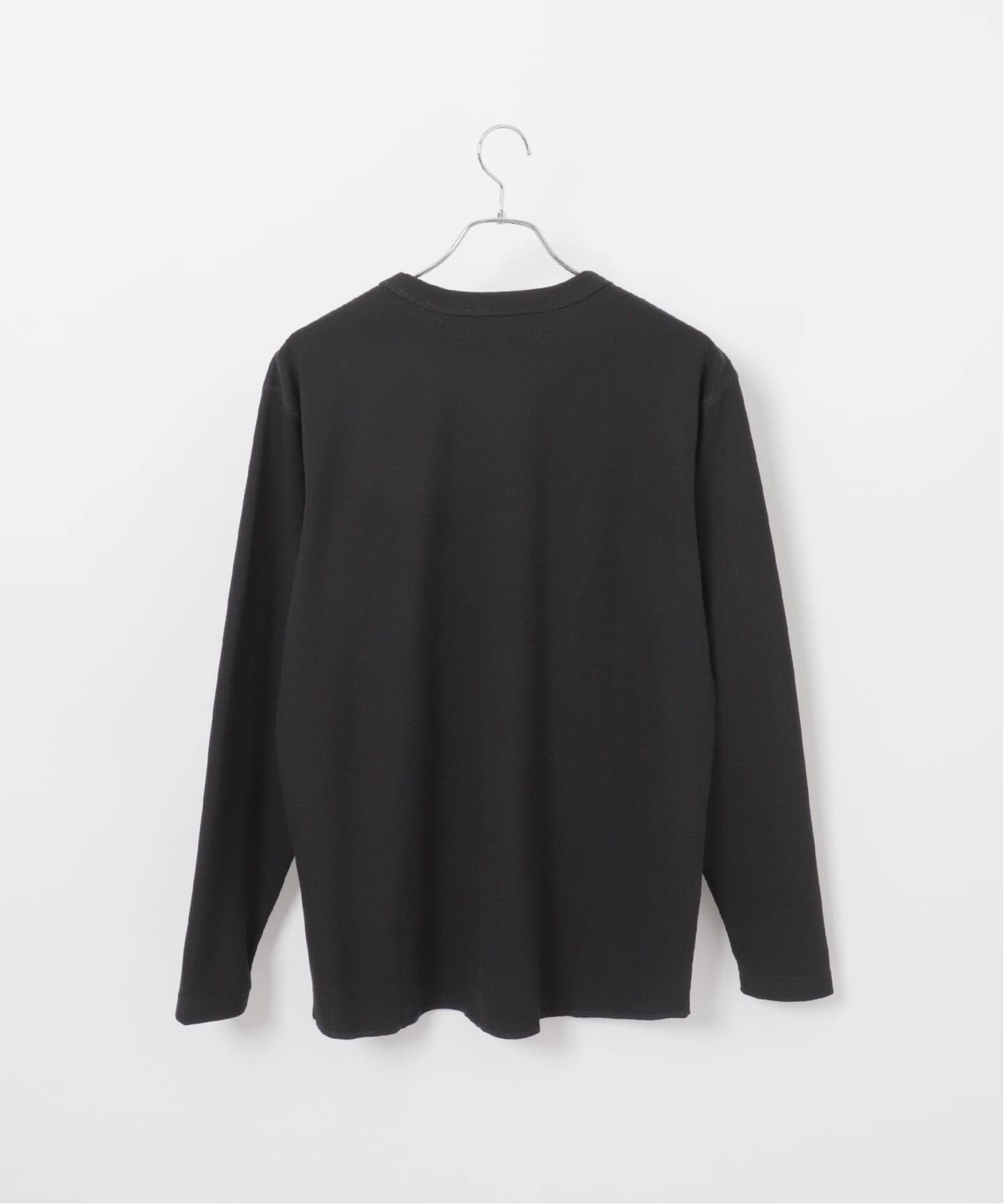 クレッシェント⭐︎カットソー　ブラック 裏起毛 ハニカムサーマル ロングスリーブTシャツ（Tシャツ／カットソー