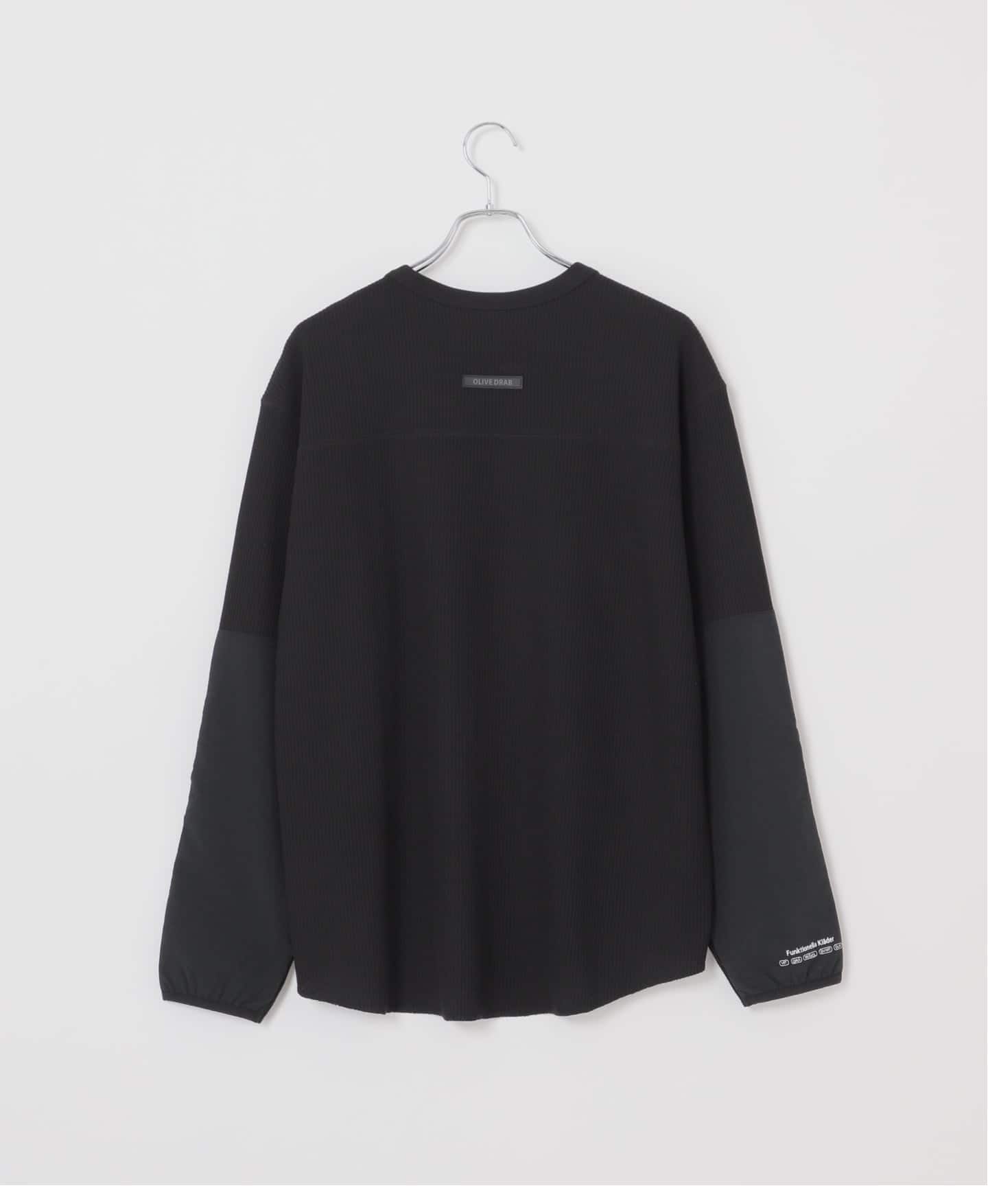 BRIEFING クルーネックシャツ Lサイズ オリーブ BRIEFING - MENS LOGO BACK RIB MOCK NECK / バックロゴ リブ