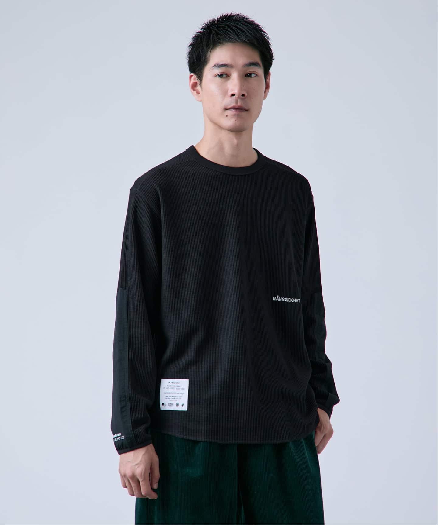 OLIVEDRAB/オリーブドラブ】サーマルクルーネック ロング
