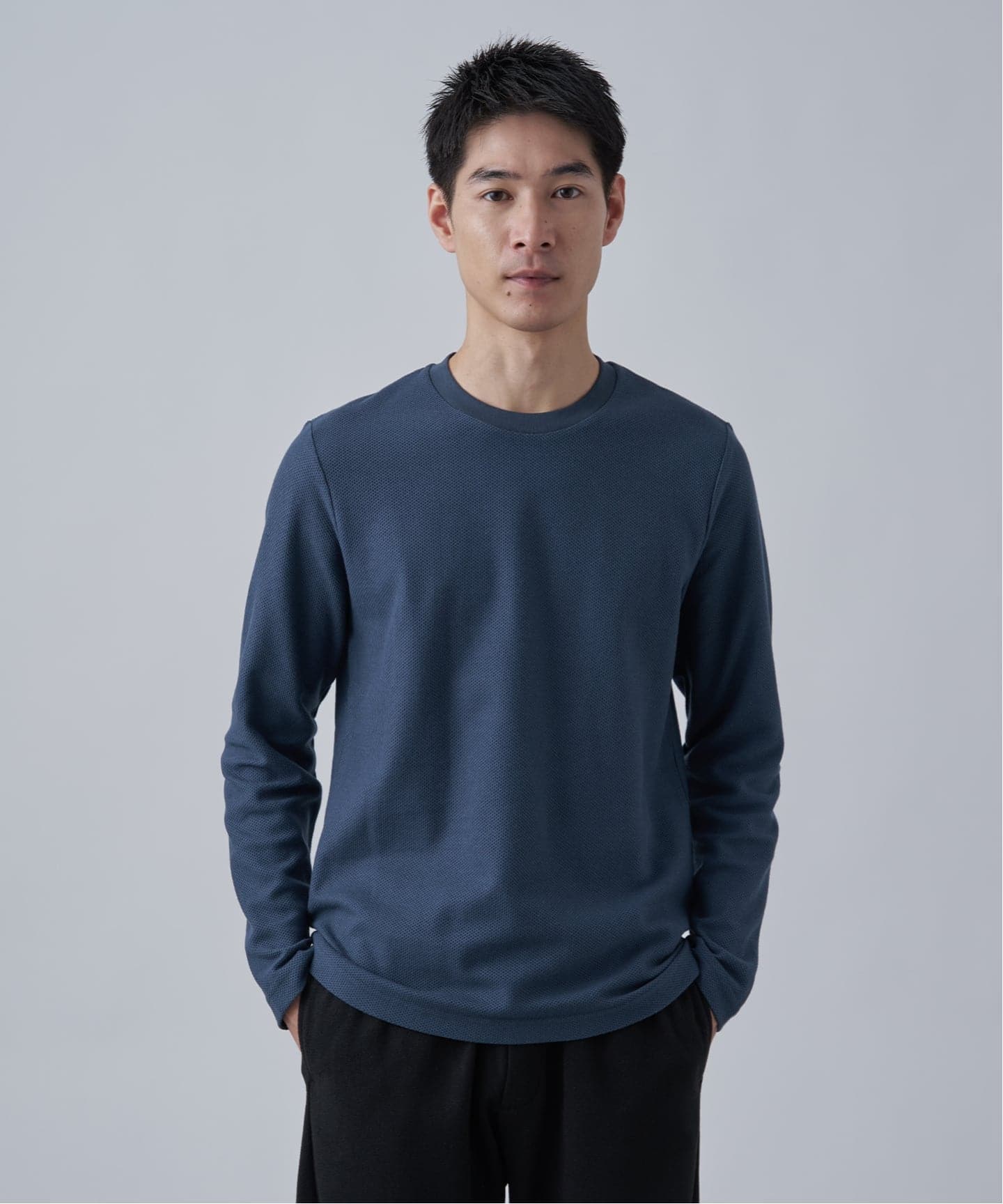ハニカムジャージ クルーネック ロングスリーブTシャツ（Tシャツ
