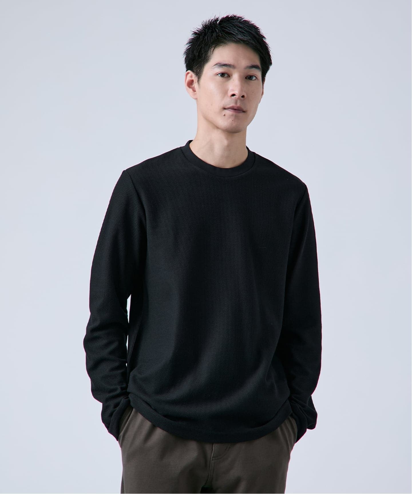 ハニカムジャージ クルーネック ロングスリーブTシャツ（Tシャツ