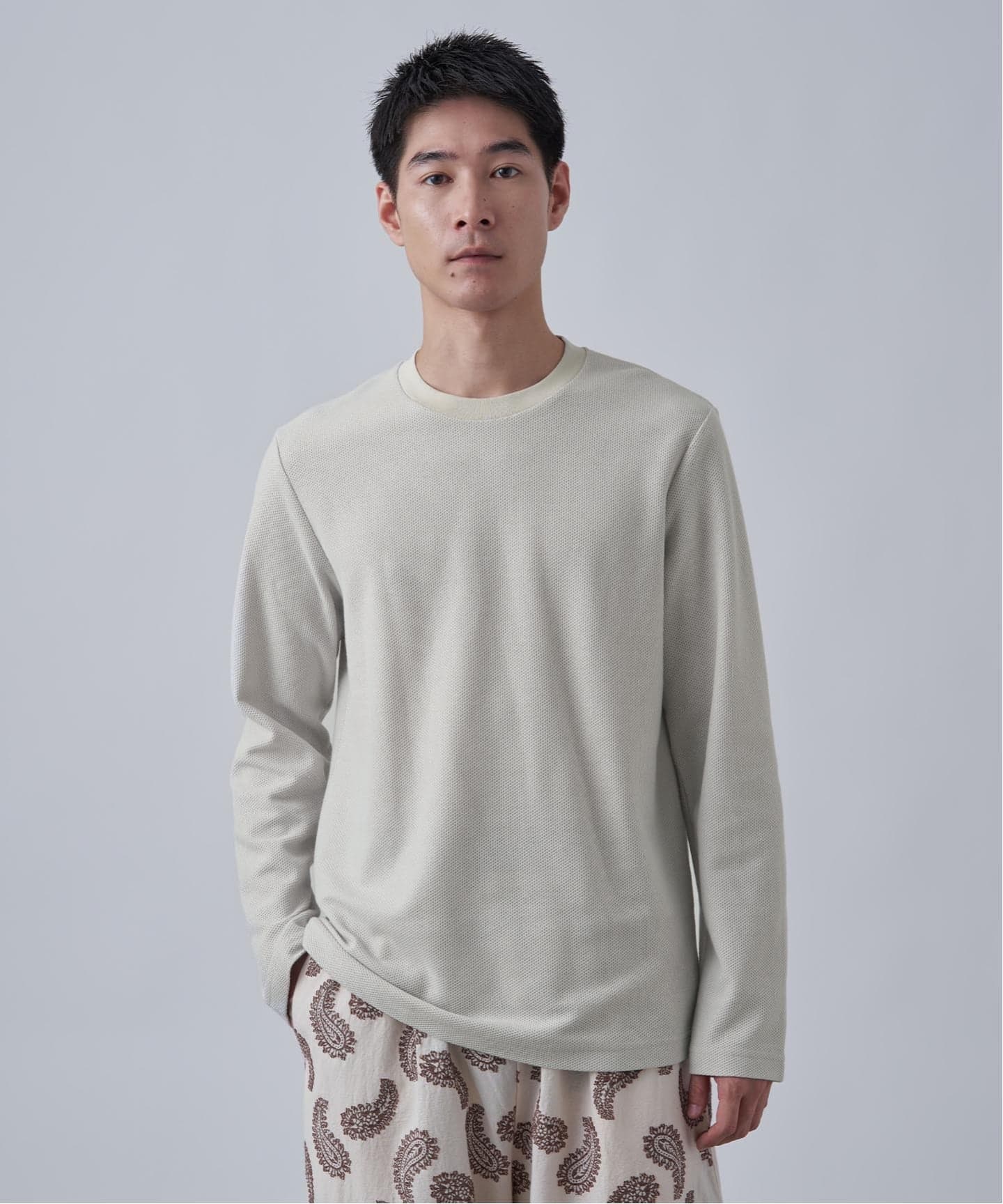 ハニカムジャージ クルーネック ロングスリーブTシャツ（Tシャツ