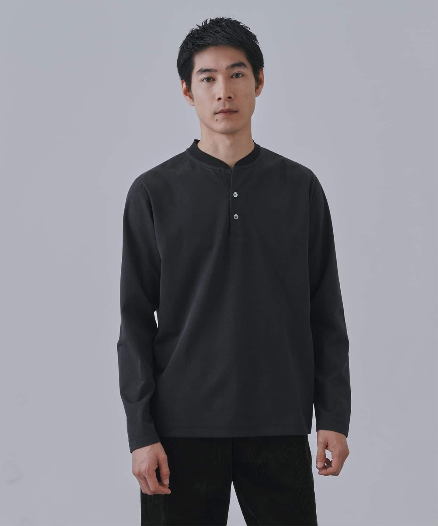 ツイルダンボール ヘンリーネックロンTEE（Tシャツ／カットソー）｜B.C
