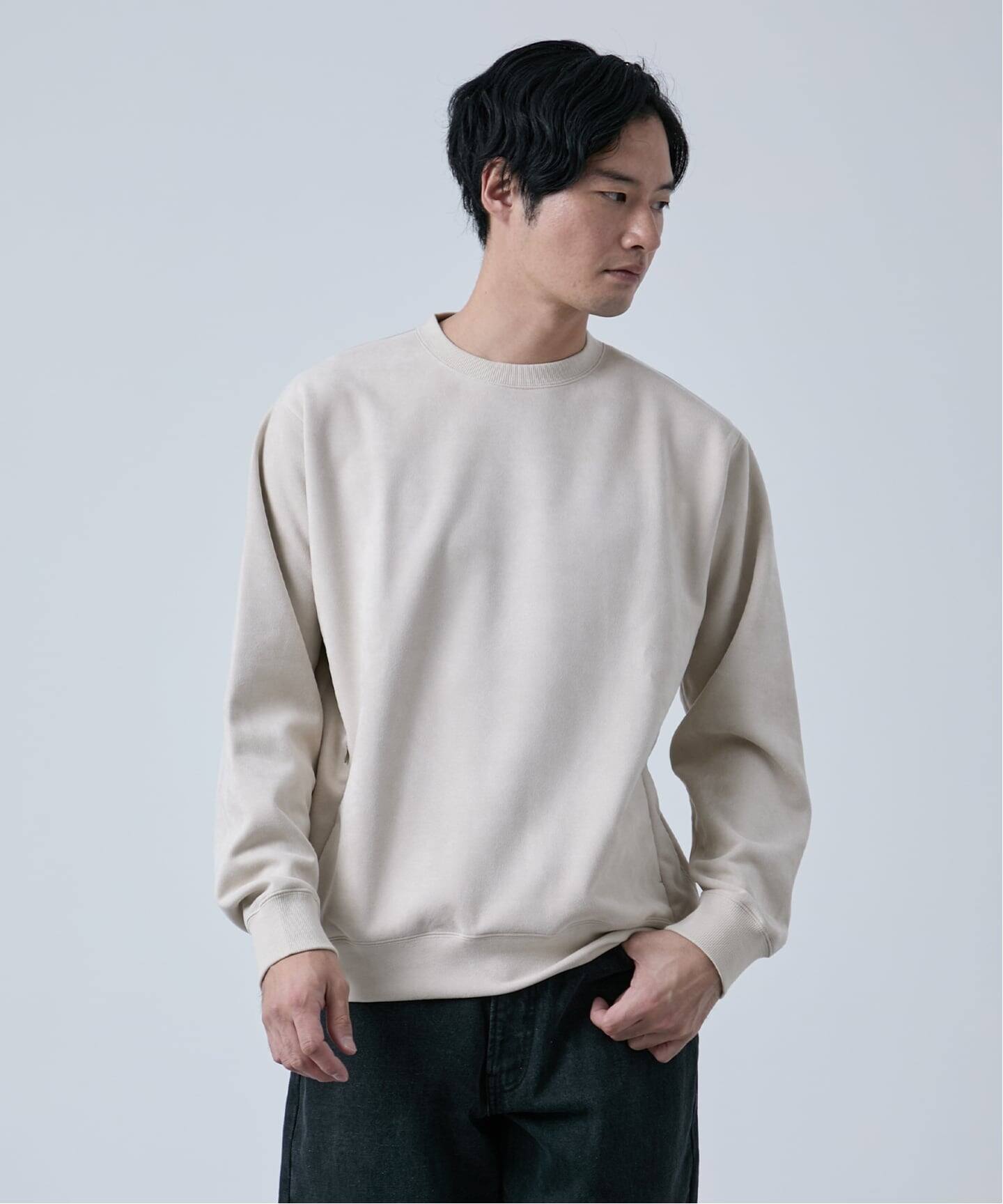 フェイクスエード クルーネックプルオーバー（スウェット）｜B.C STOCK 