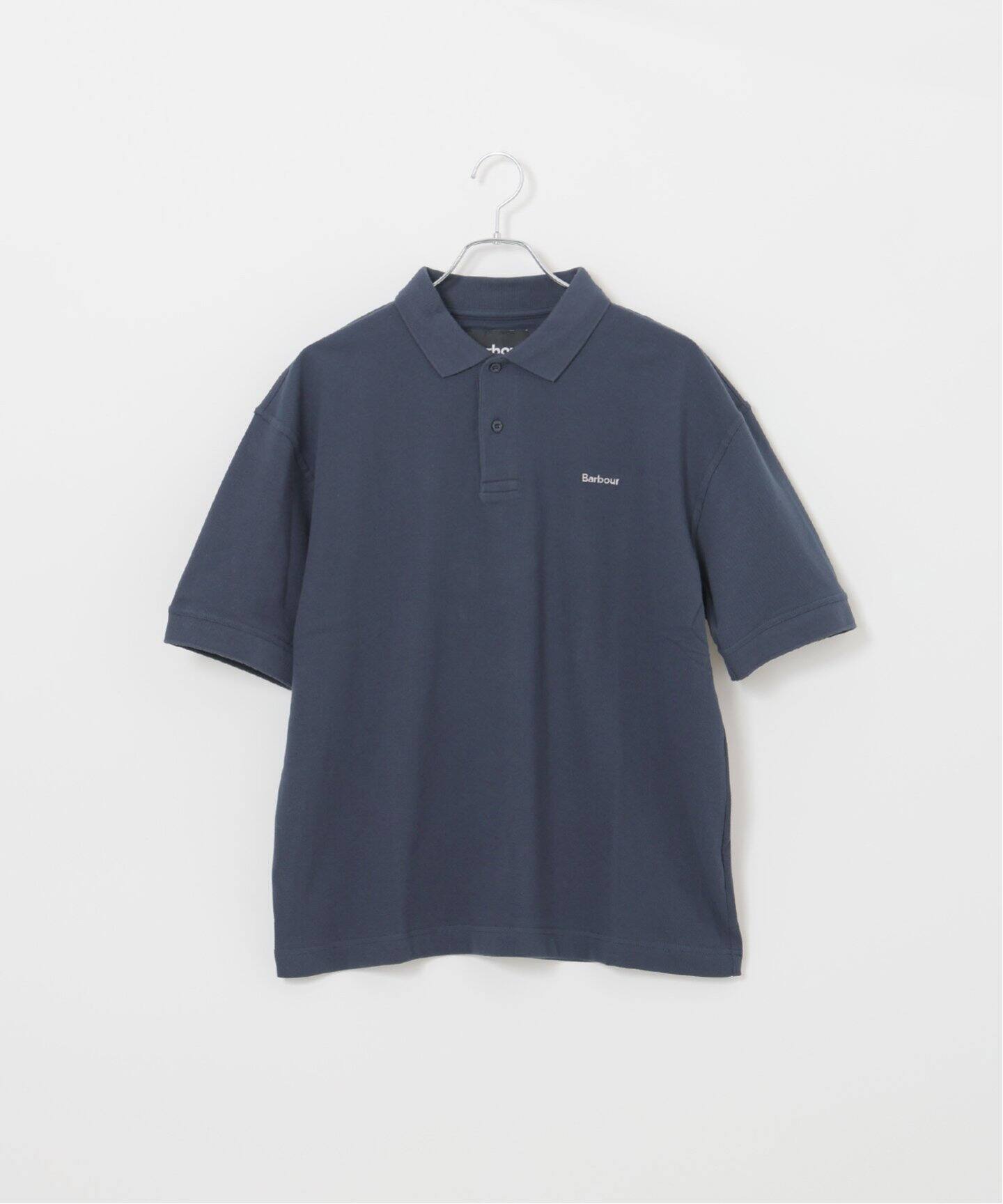 Barbour ポロシャツ　ネイビー　38 BARBOUR / バブアー】 ヘクサム オーバーサイズ ポロシャツ