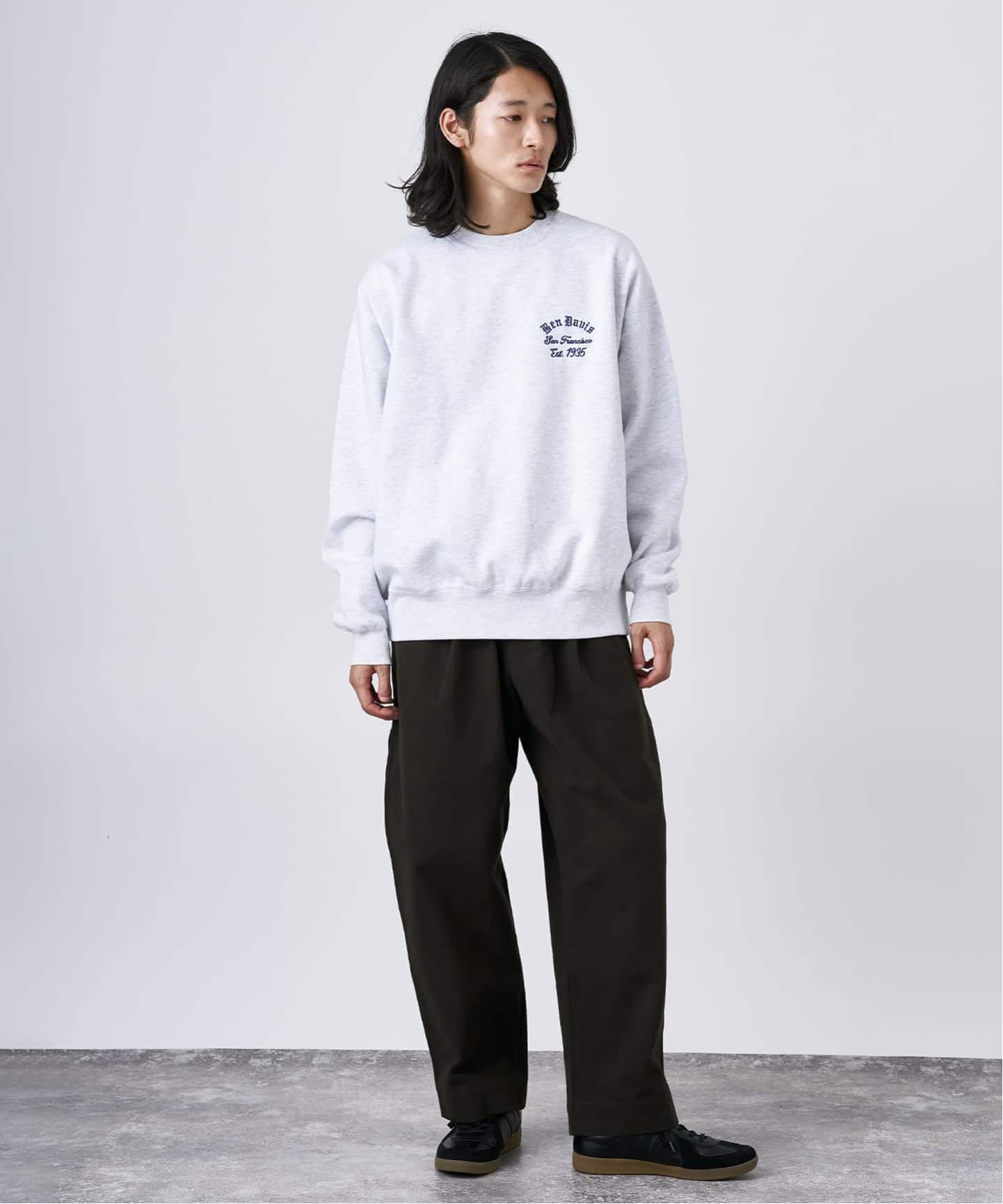 【BEN DAVIS】LOWRIDER　EMB　CREW　CHACOAL LOWRIDE EMB CREW C-25780057 トレーナー スウェット|BEN DAVIS