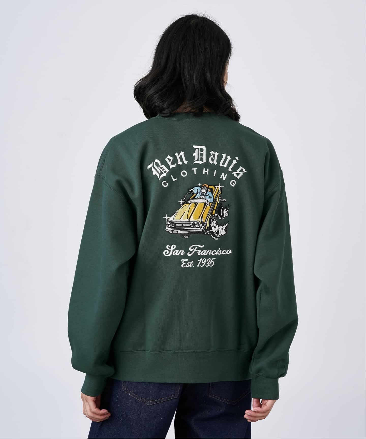 【BEN DAVIS】LOWRIDER　EMB　CREW　CHACOAL LOWRIDE EMB CREW C-25780057 トレーナー スウェット|BEN DAVIS
