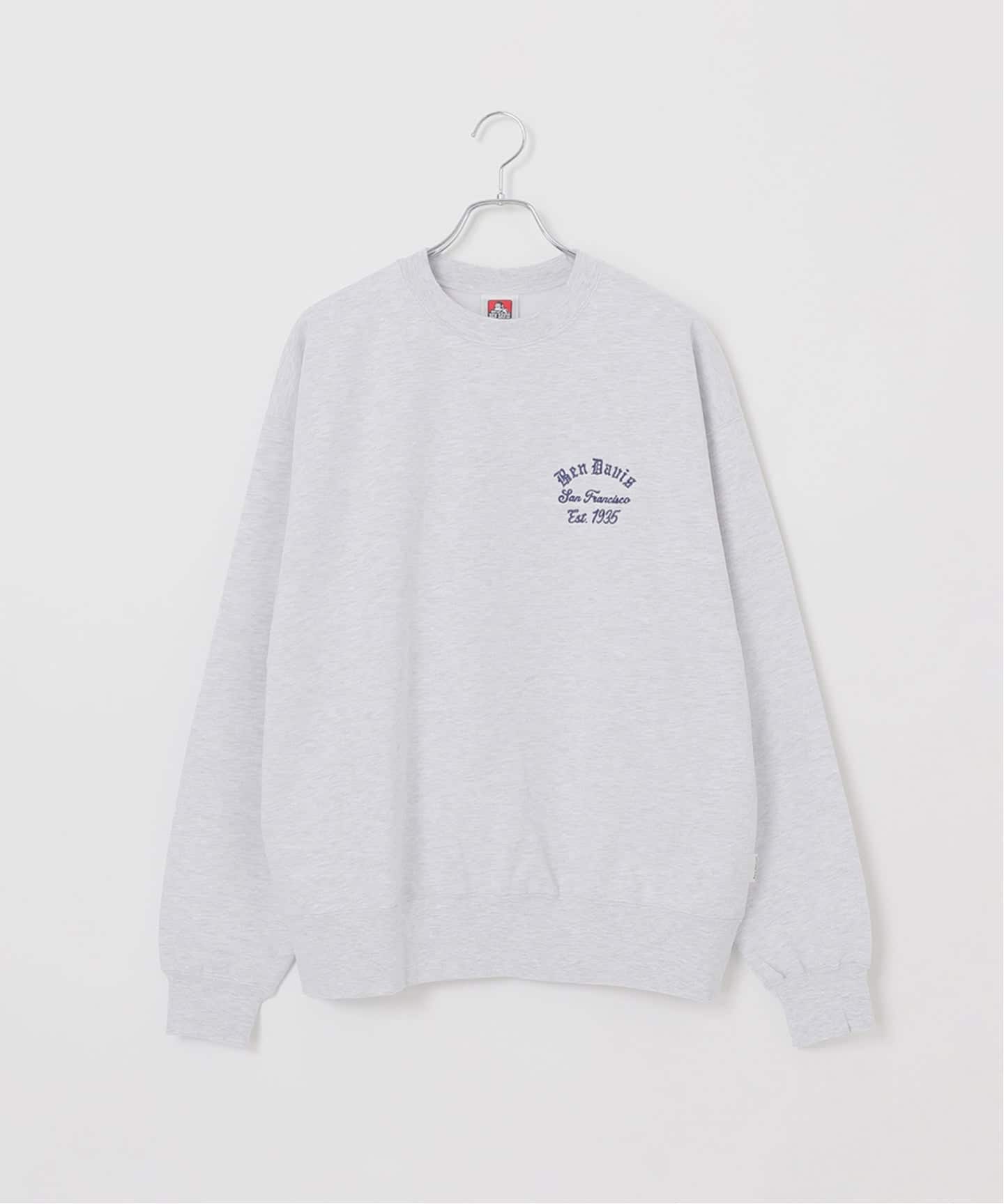 【BEN DAVIS】LOWRIDER　EMB　CREW　CHACOAL BEN DAVIS】LOWRIDER EMB CREW CHACOAL BEN DAVIS 691, LONG