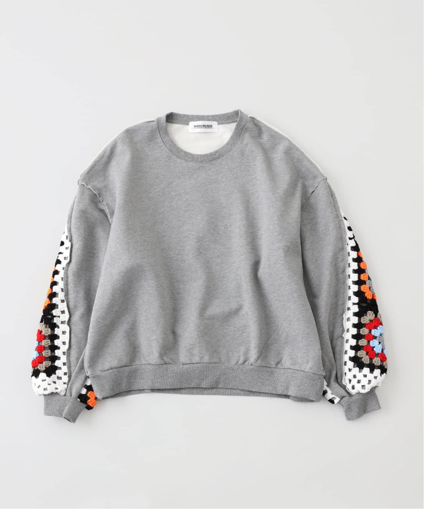 DISCOVERED/ディスカバード/CROCHET SLEEVE SWEAT DISCOVERED / ディスカバード CROCHET SLEEVE SWEAT（スウェット