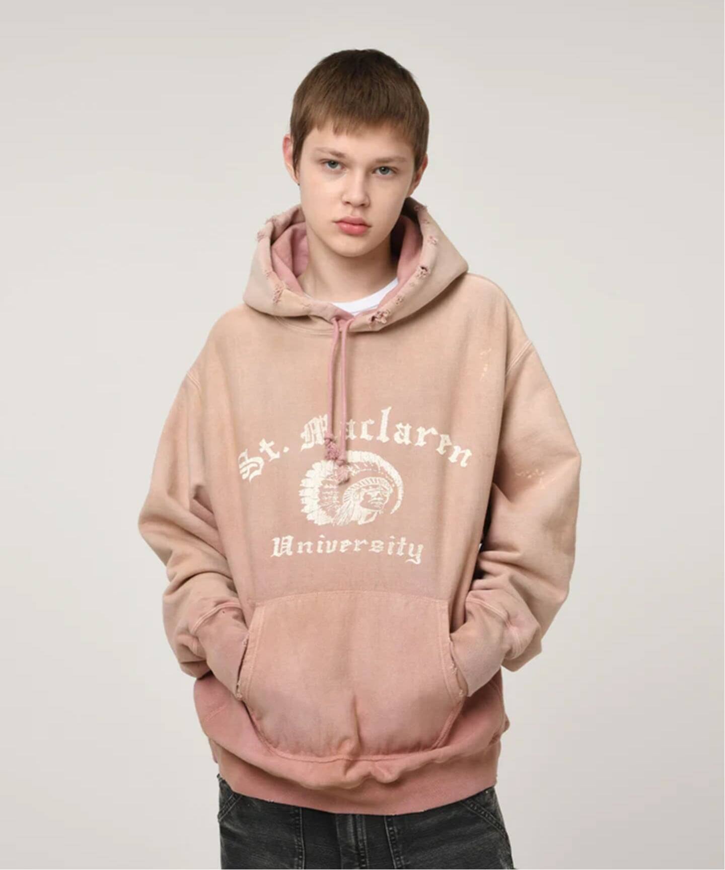 新品L■BOWWOW ST MACLAREN UNIV HOODIE AGED BOWWOW / バウワウ ST. MACLAREN UNIV. HOODIE AGED（パーカー