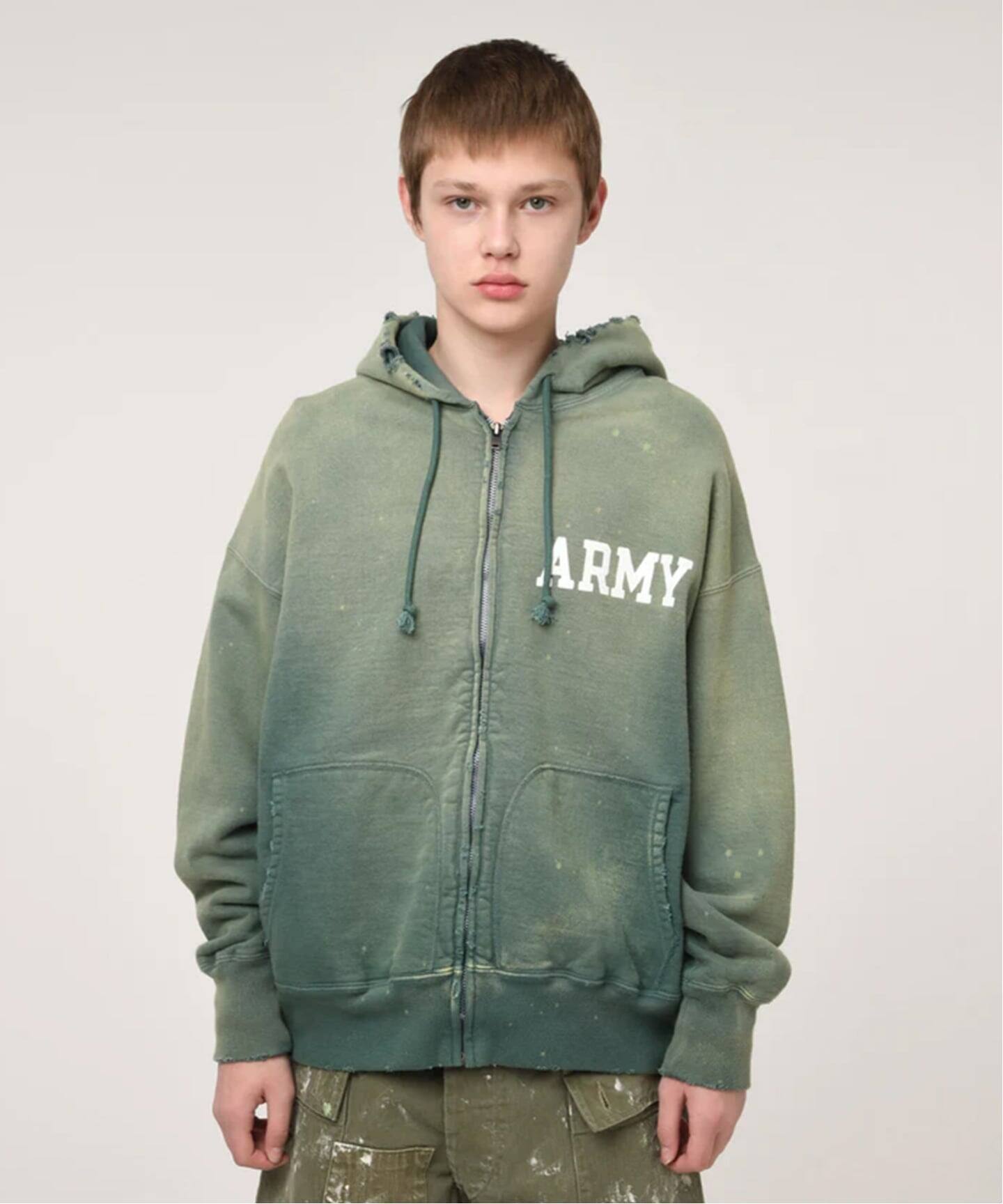 トップス BOWWOW ARMY ZIP HOODIE AGED XL BOWWOW / バウワウ ARMY ZIP HOODIE AGED（スウェット）｜JOINT WORKS