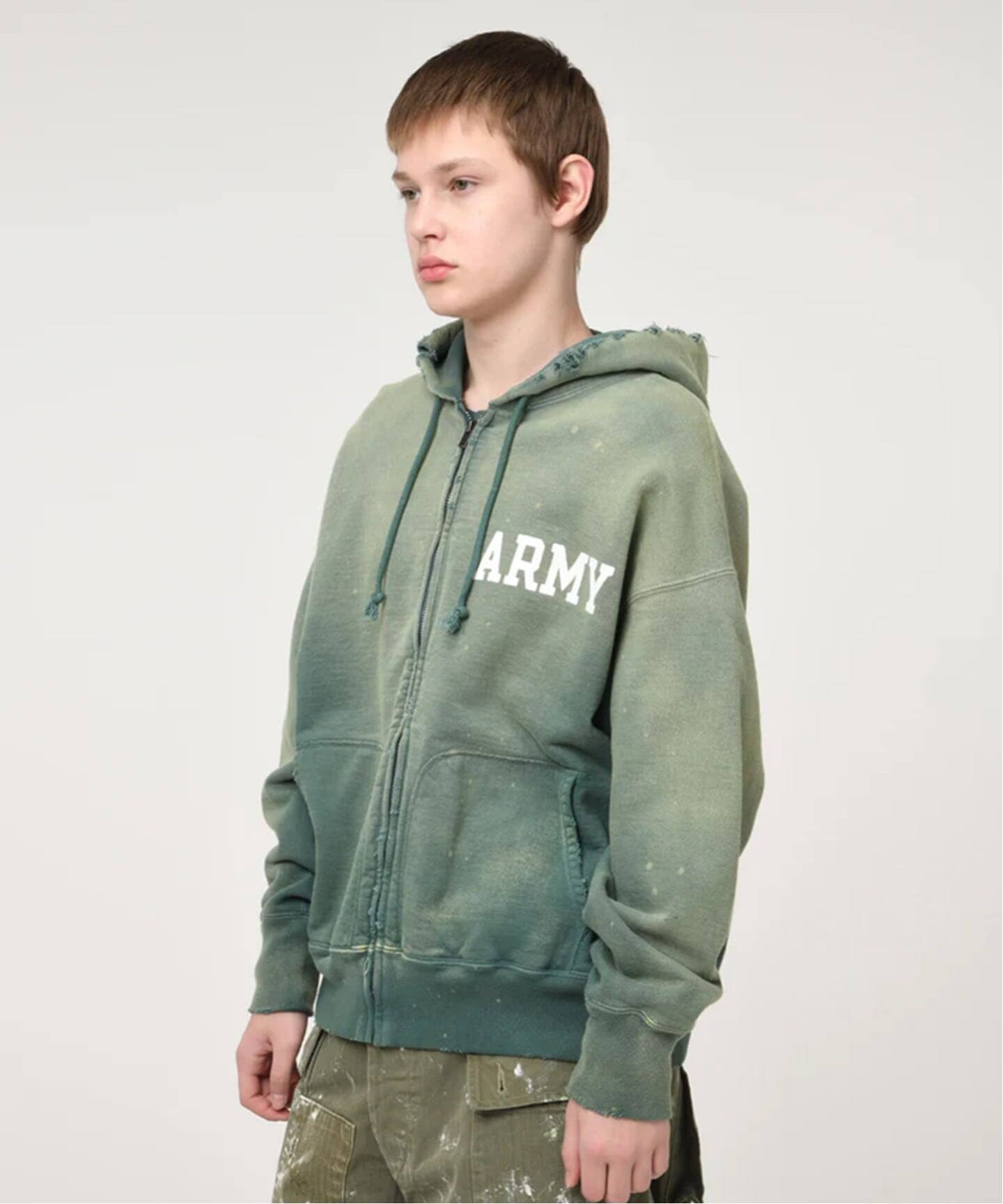 トップス 25AW BOW WOW / ARMY ZIP HOODIE AGED BOWWOW / バウワウ ARMY ZIP HOODIE AGED（スウェット）｜JOINT WORKS