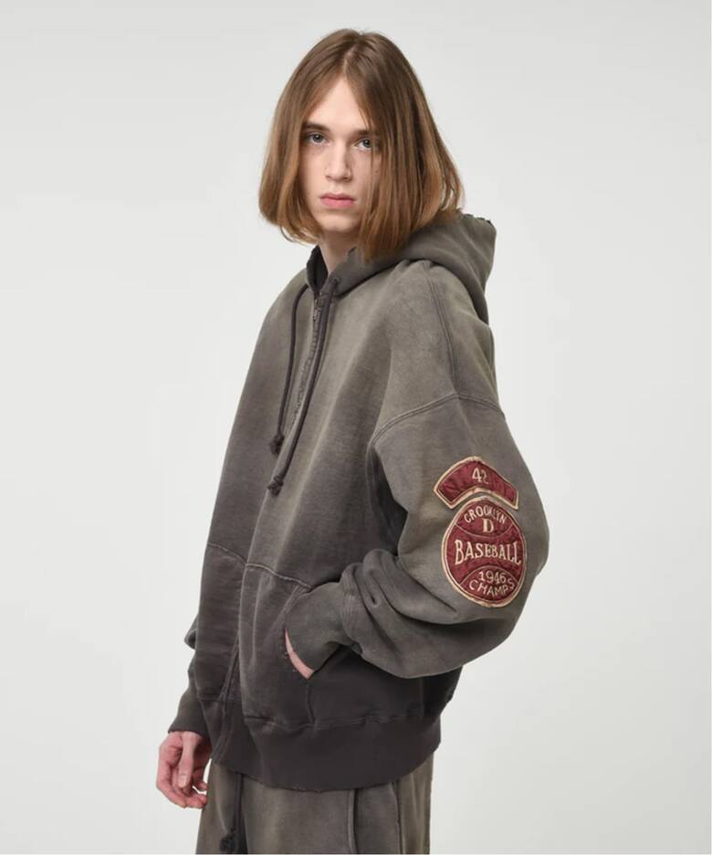 BOWWOW / バウワウ BASEBALL CHAMPION ZIP HOODIE AGED（スウェット 