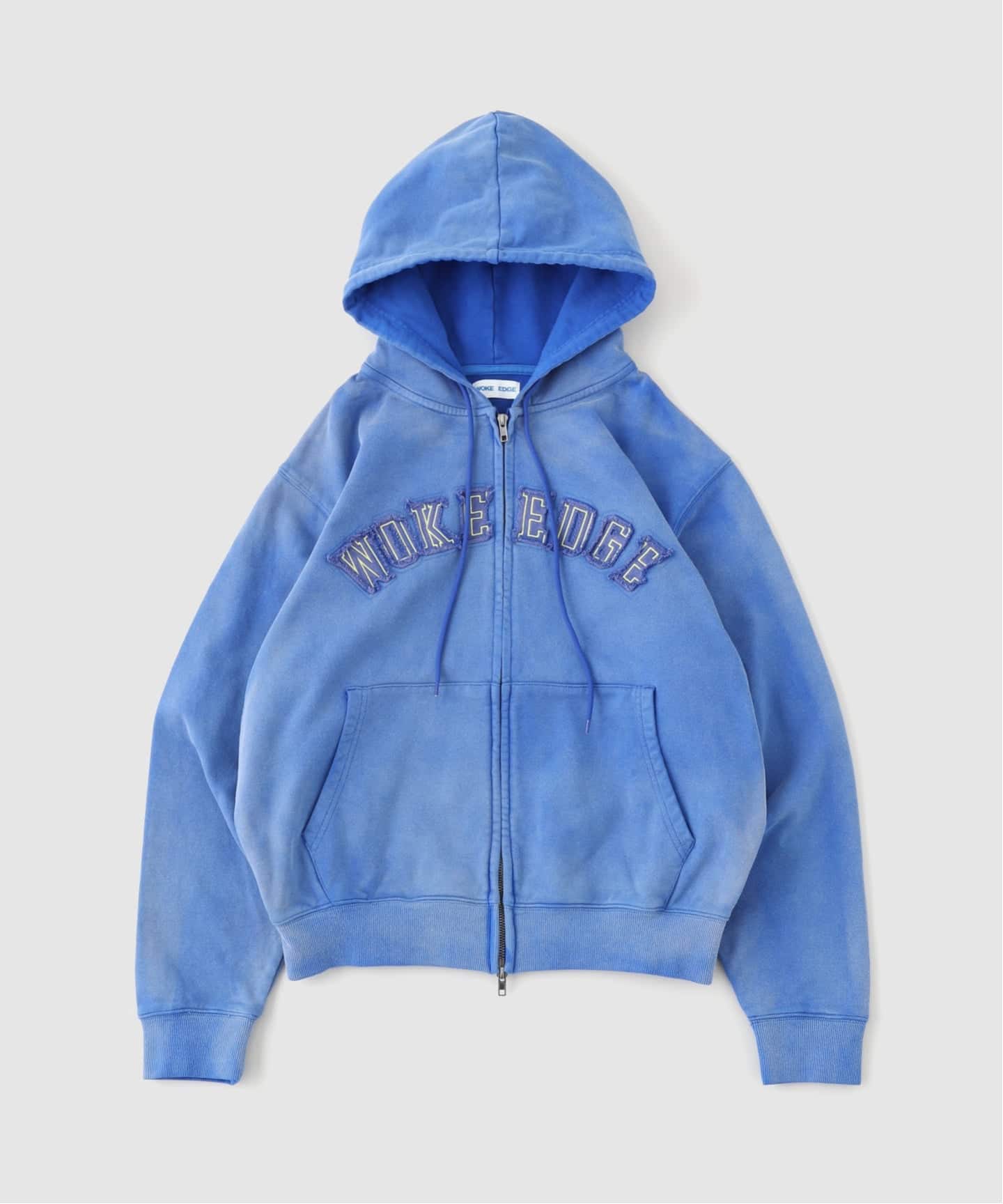 【早い者勝ち】WOKE EDGE ウォークエッジ ジップフーディ　S WOKE EDGE / ウォークエッジ Faded Embroidery Zip Up Hoodie