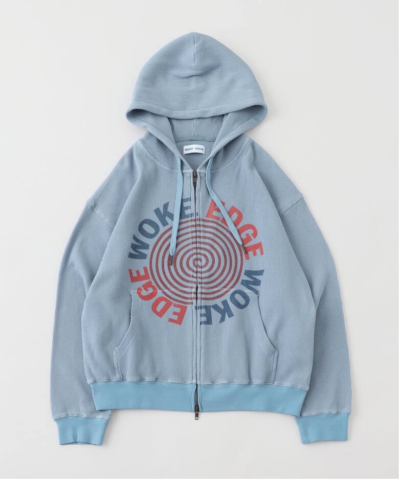WOKE EDGE / ウォークエッジ Washed Thermal Zip Hoodie（パーカー 