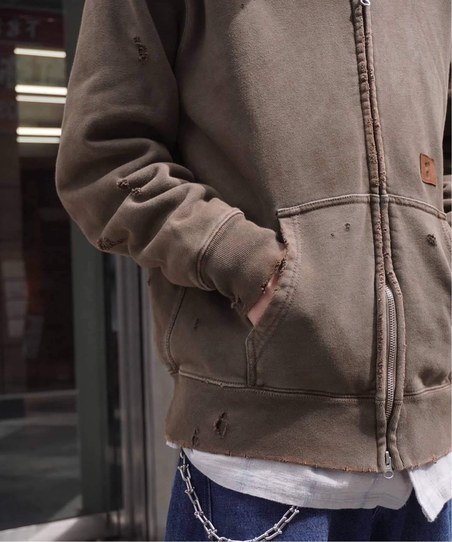 JIEDA / ジエダ DAMAGE PATCH ZIP HOODIE（パーカー）｜JOINT WORKS