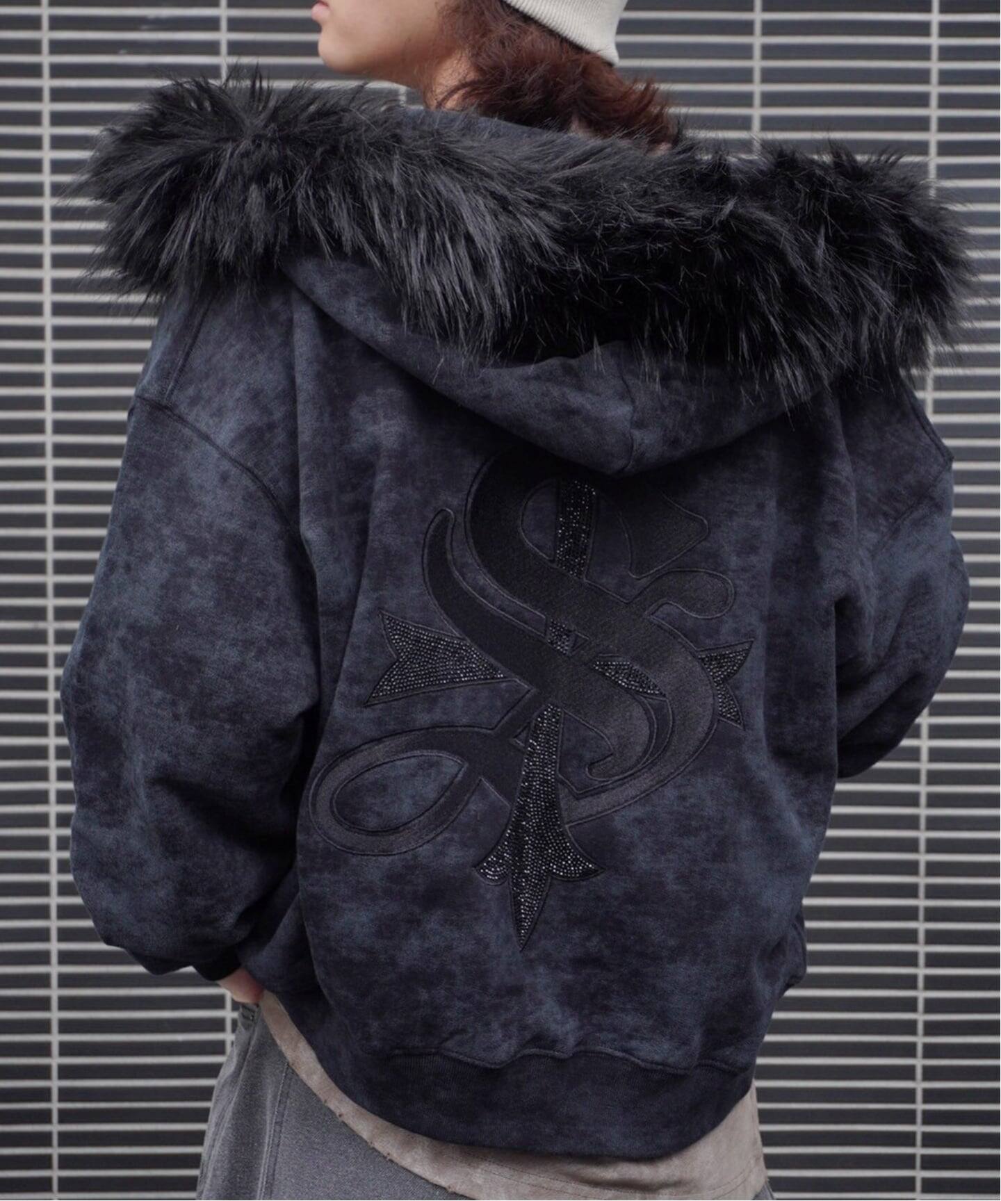 ジップフーディ Faux Fur Cross Zip Hoodie SUPPLIER】FAUX FUR CROSS ZIP HOODIE / 【サプライヤー】バック
