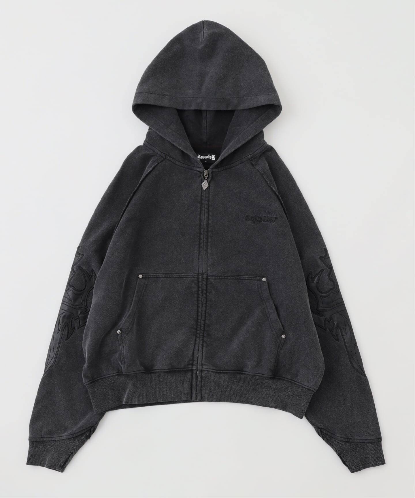 SUPPLIER / サプライヤー DAGGER LEATHER PATCH ZIP HOODIE（パーカー