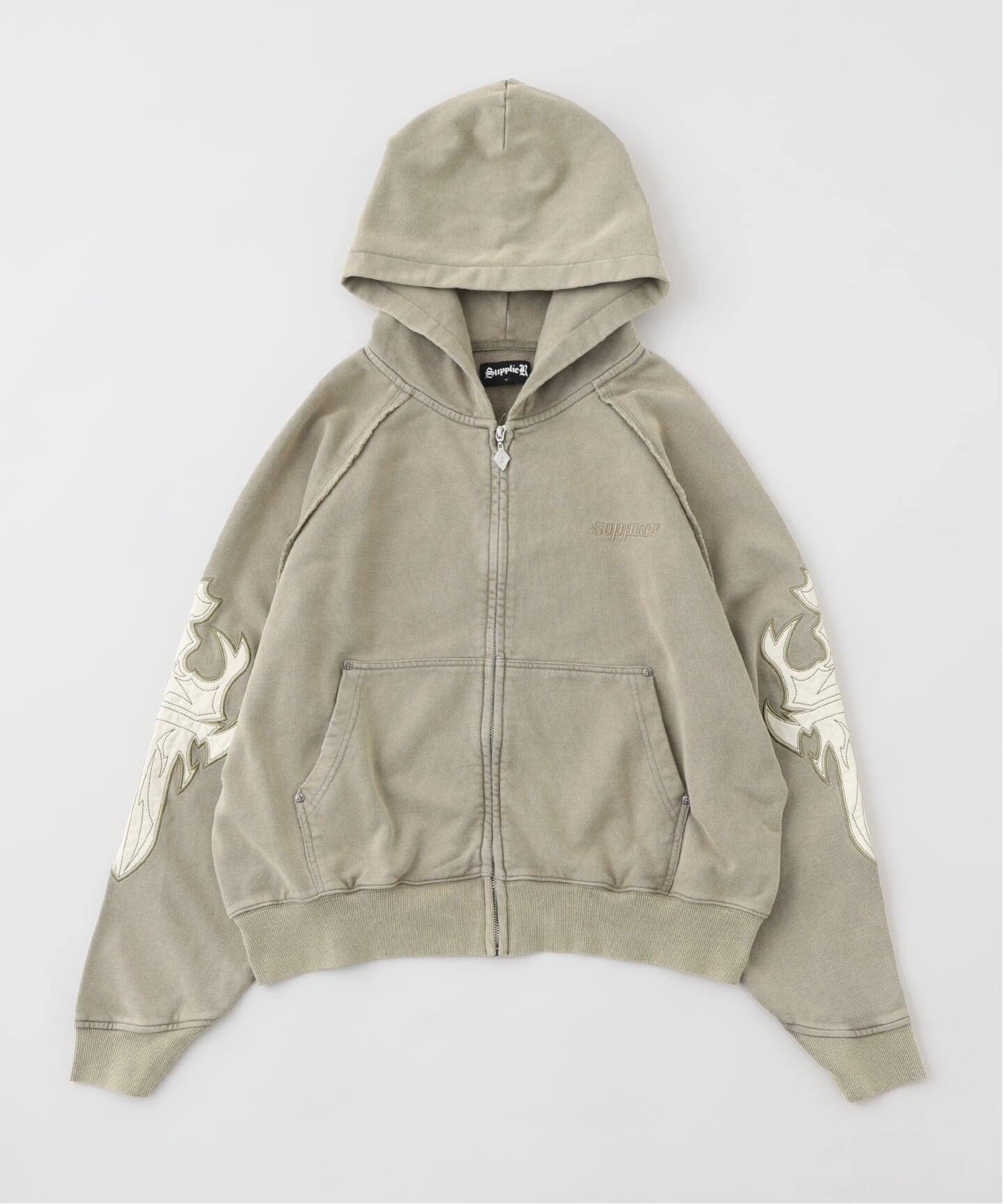 SUPPLIER / サプライヤー DAGGER LEATHER PATCH ZIP HOODIE（パーカー