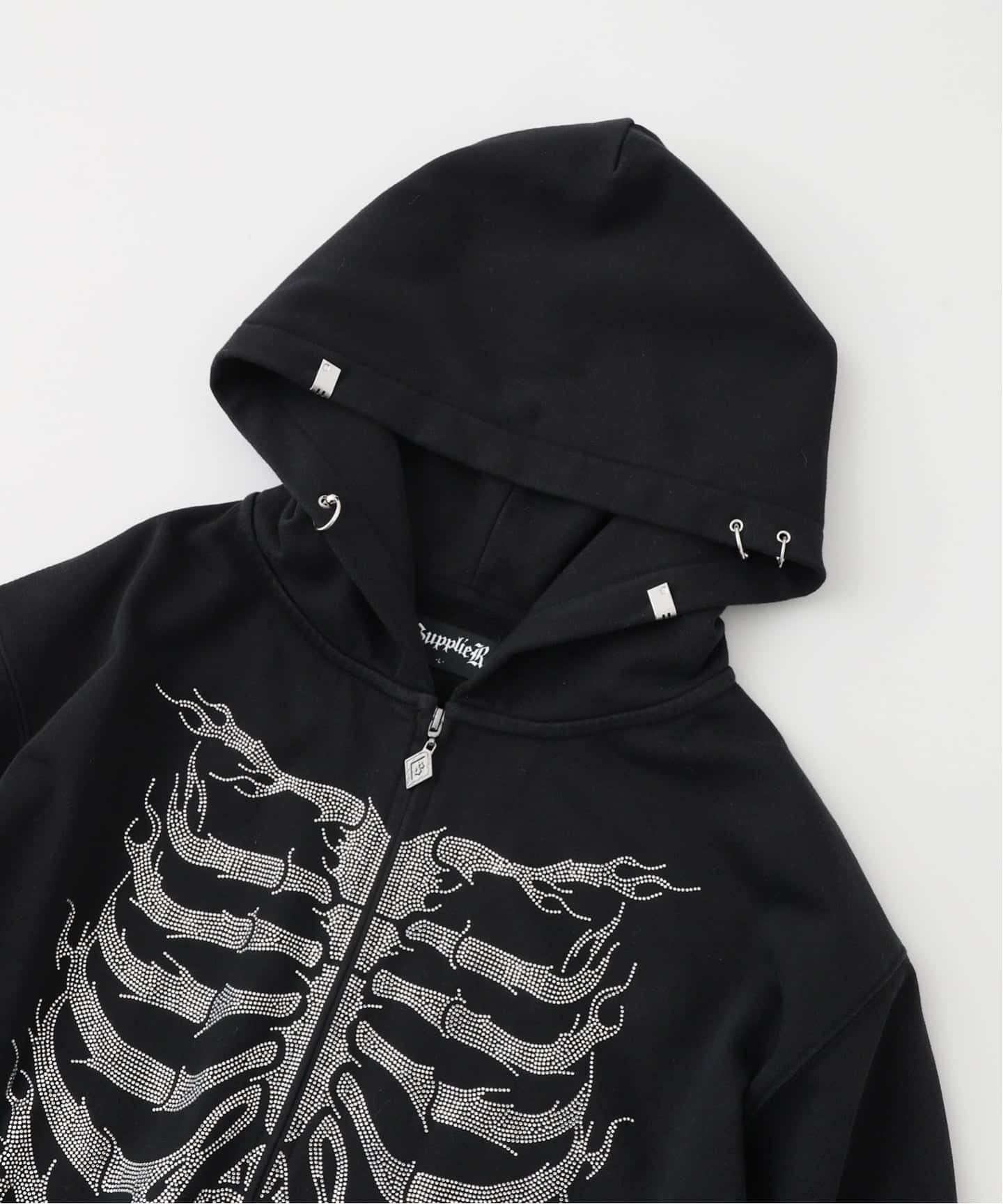 SUPPLIER / サプライヤー Fire Rhinestone Zip Hoodie（パーカー