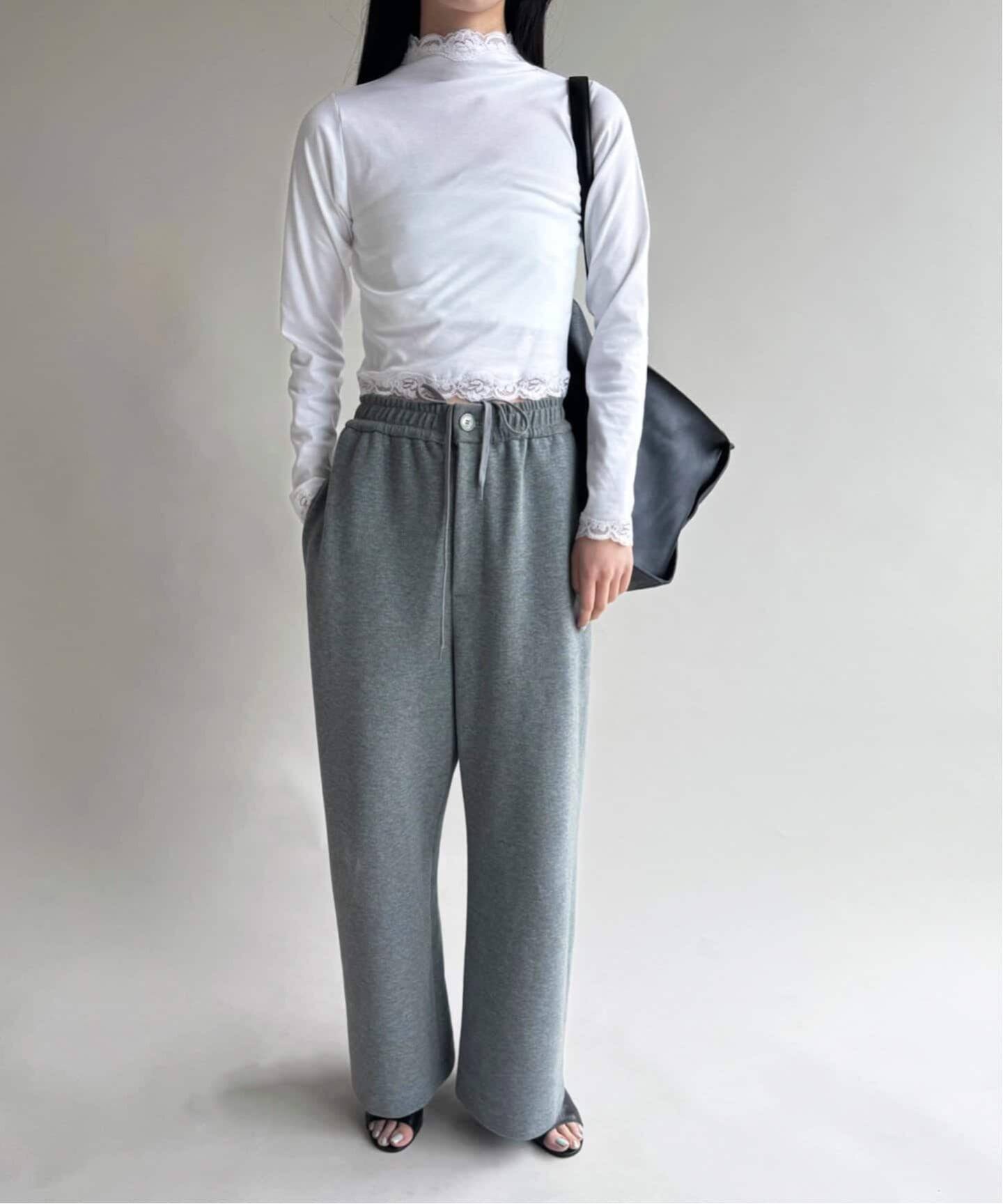 追加》レーストリムハイネックトップ（Tシャツ／カットソー