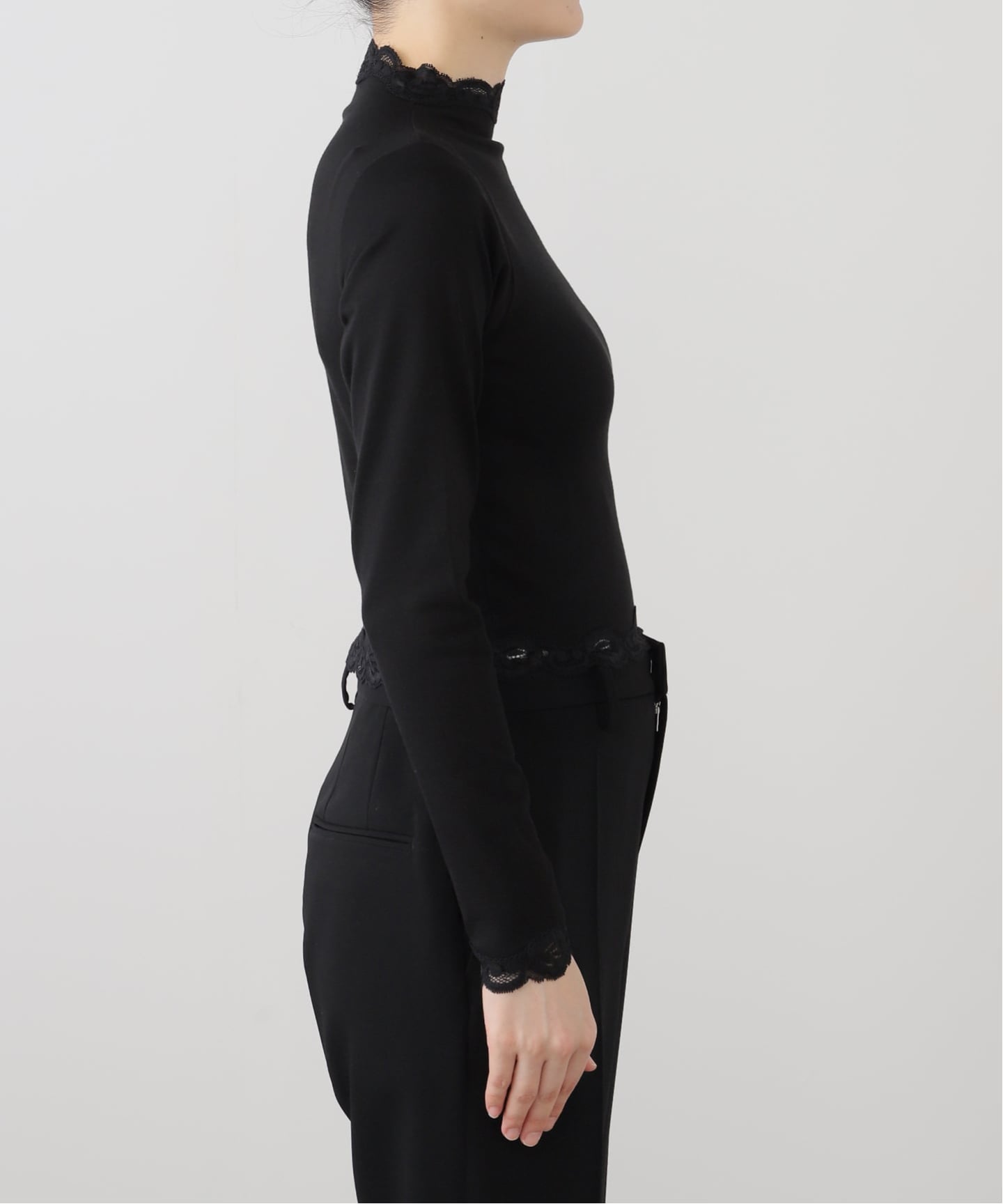 【EDIT. FOR LULU】lace trim top black EDIT. FOR LULU】lace trim top black