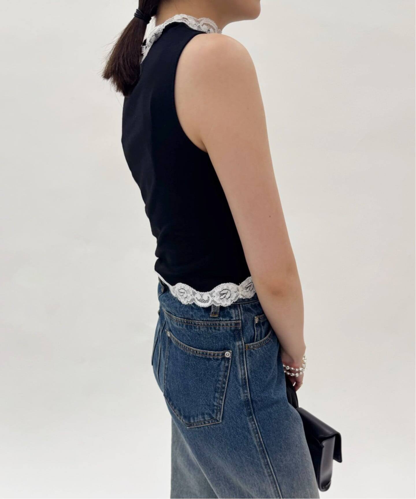 レーストリムノースリーブトップ（Tシャツ／カットソー）｜EDIT.FOR