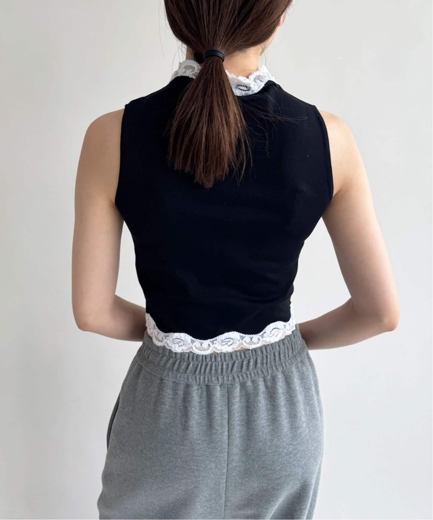 レーストリムノースリーブトップ（Tシャツ／カットソー）｜EDIT.FOR